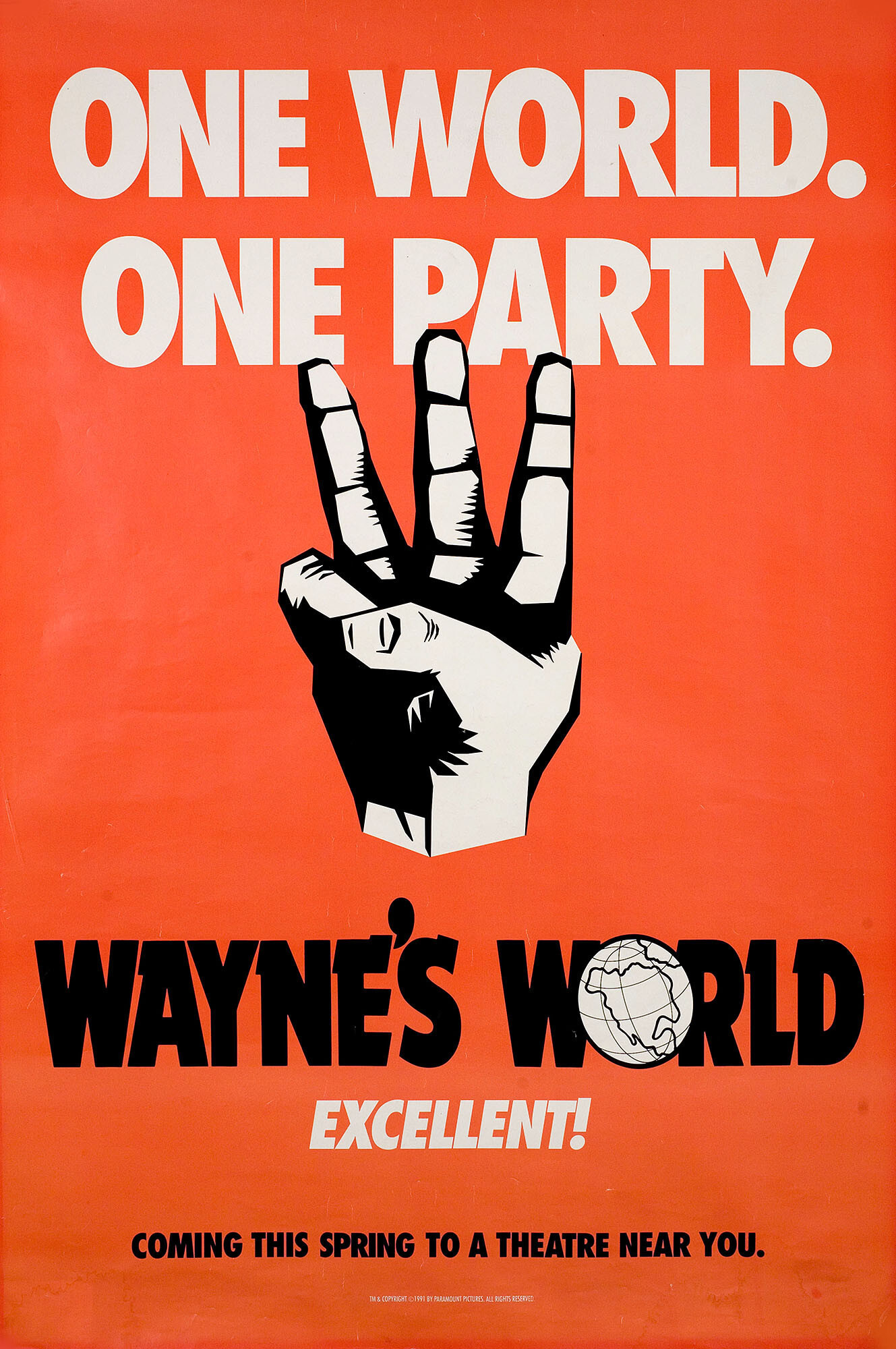 Мир Уэйна (Waynes World, 1992), режиссёр Пенелопа Сфирис, американский постер к фильму, 1992 год