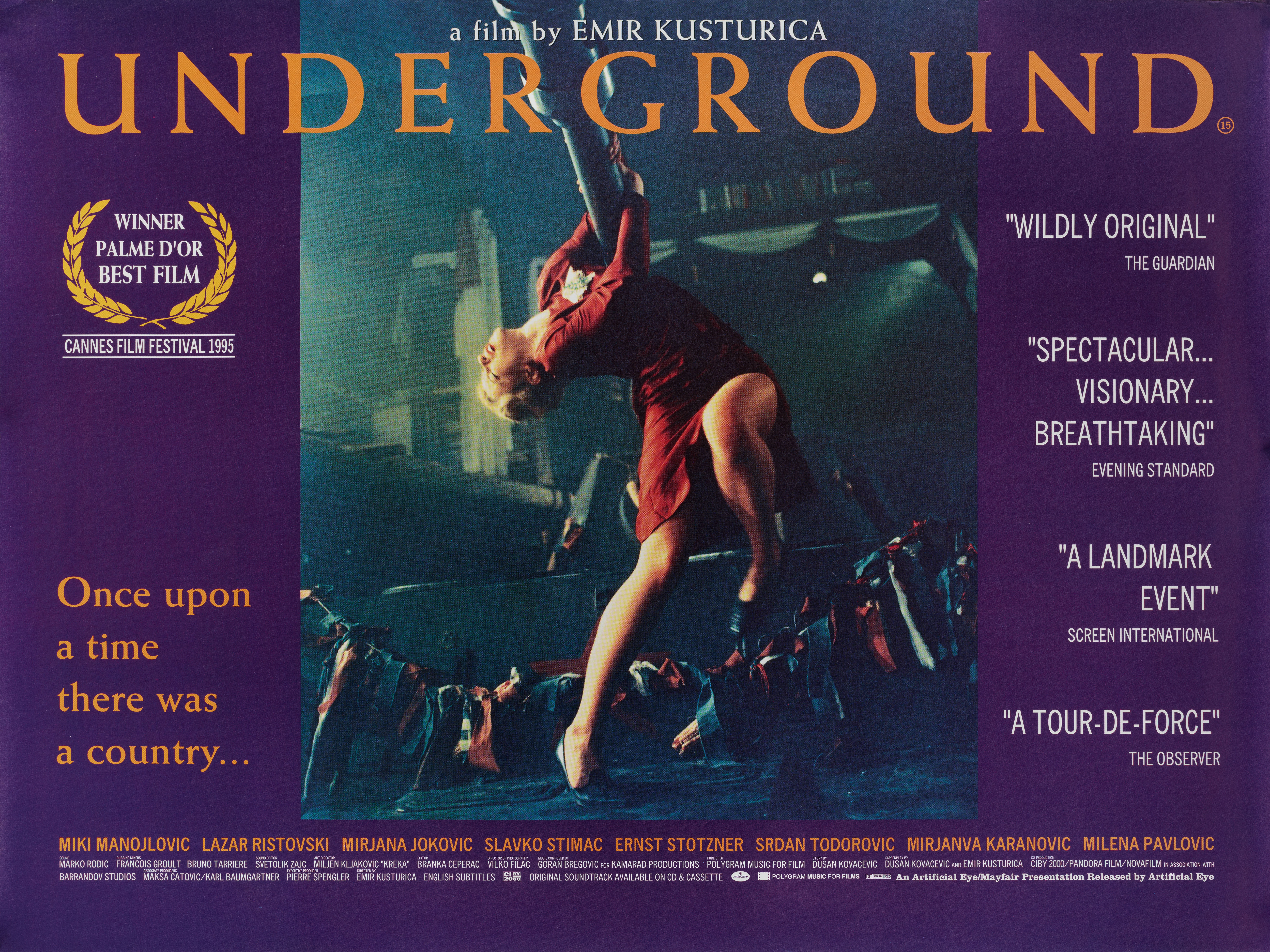 Андеграунд (Underground, 1995), режиссёр Эмир Кустурица, британский постер к фильму, 1996 год