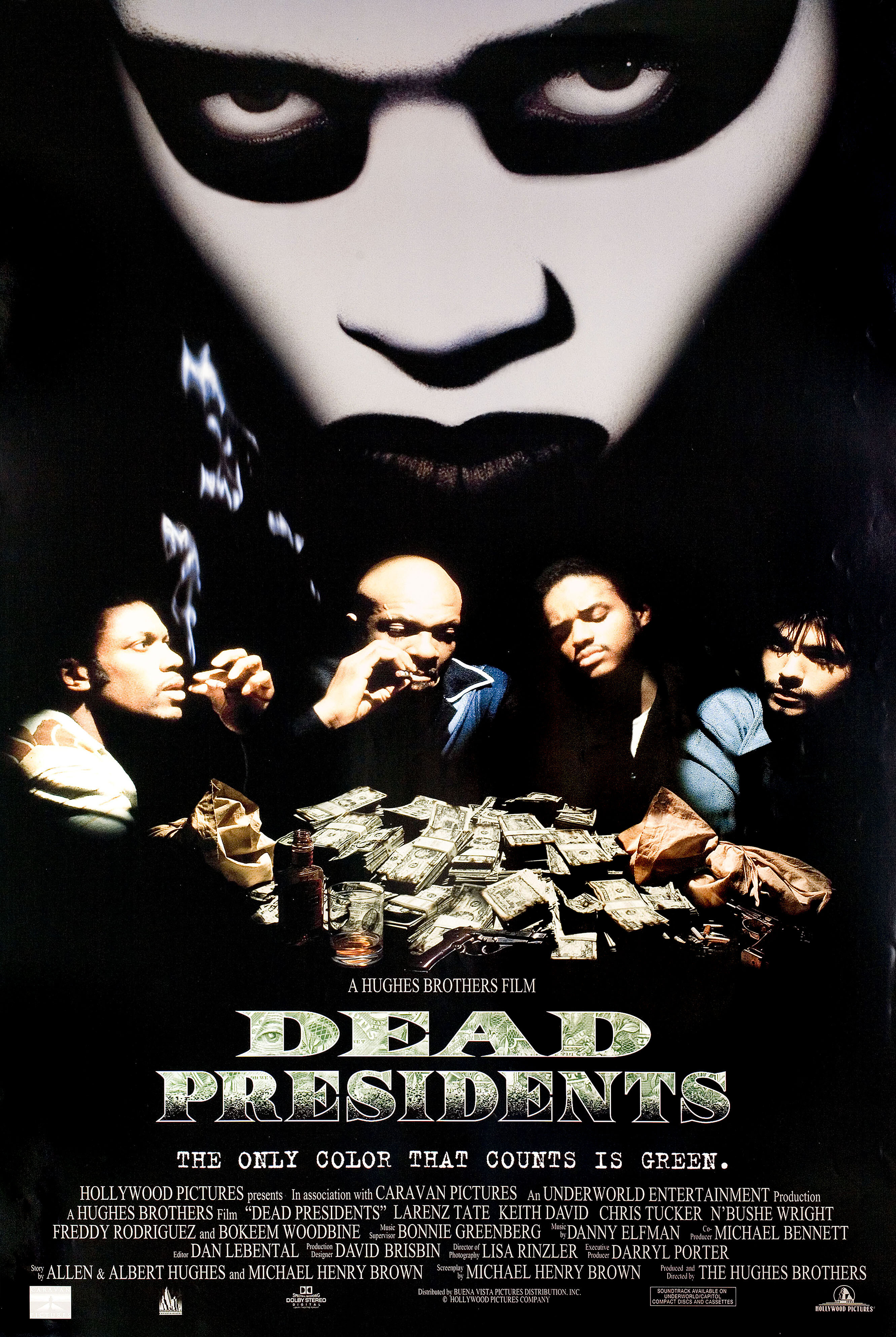 Мертвые президенты (Dead Presidents, 1995), режиссёр Альберт Хьюз, американский постер к фильму, 1994 год