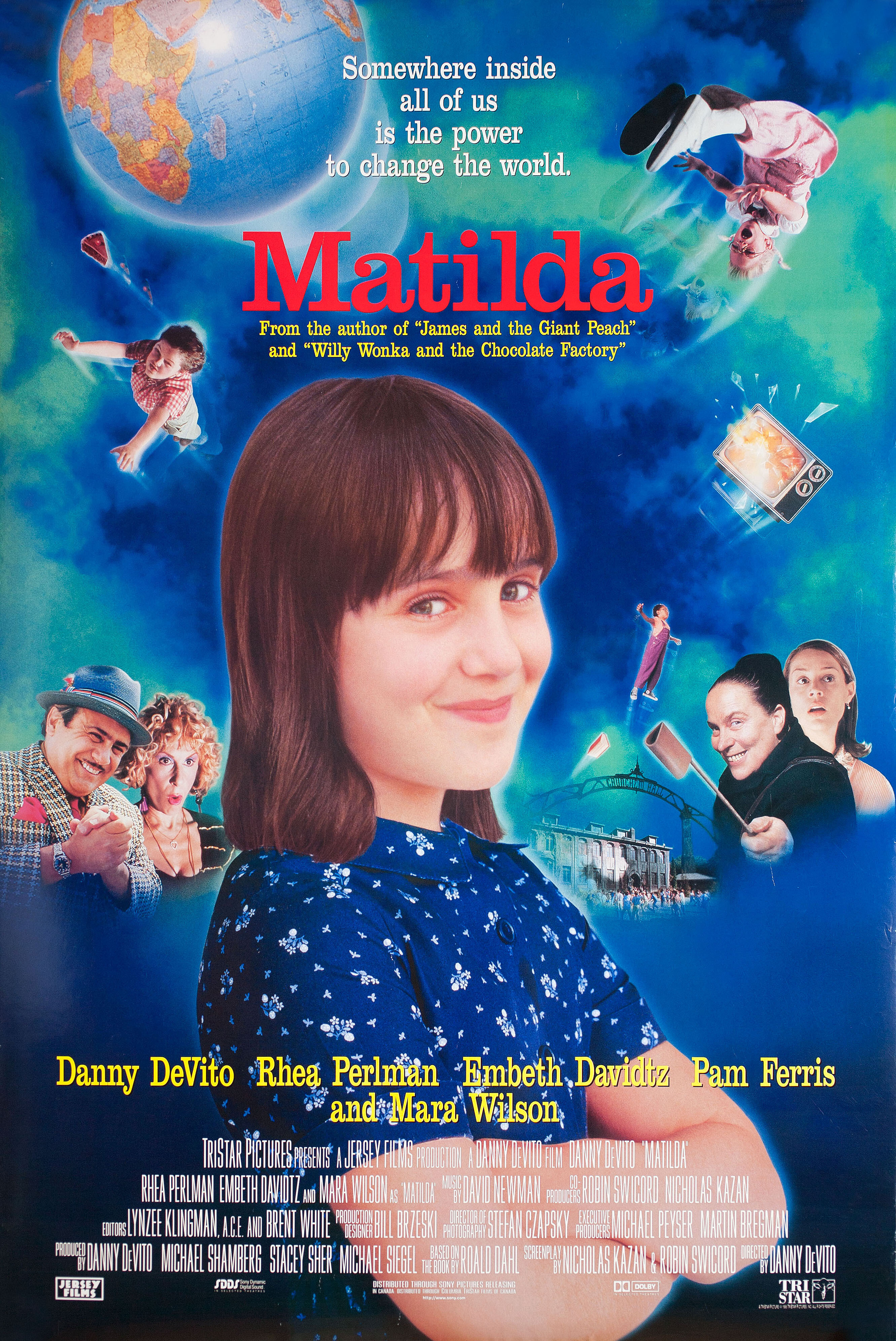 Матильда (Matilda, 1996), режиссёр Дэнни ДеВито, американский постер к фильму, 1996 год