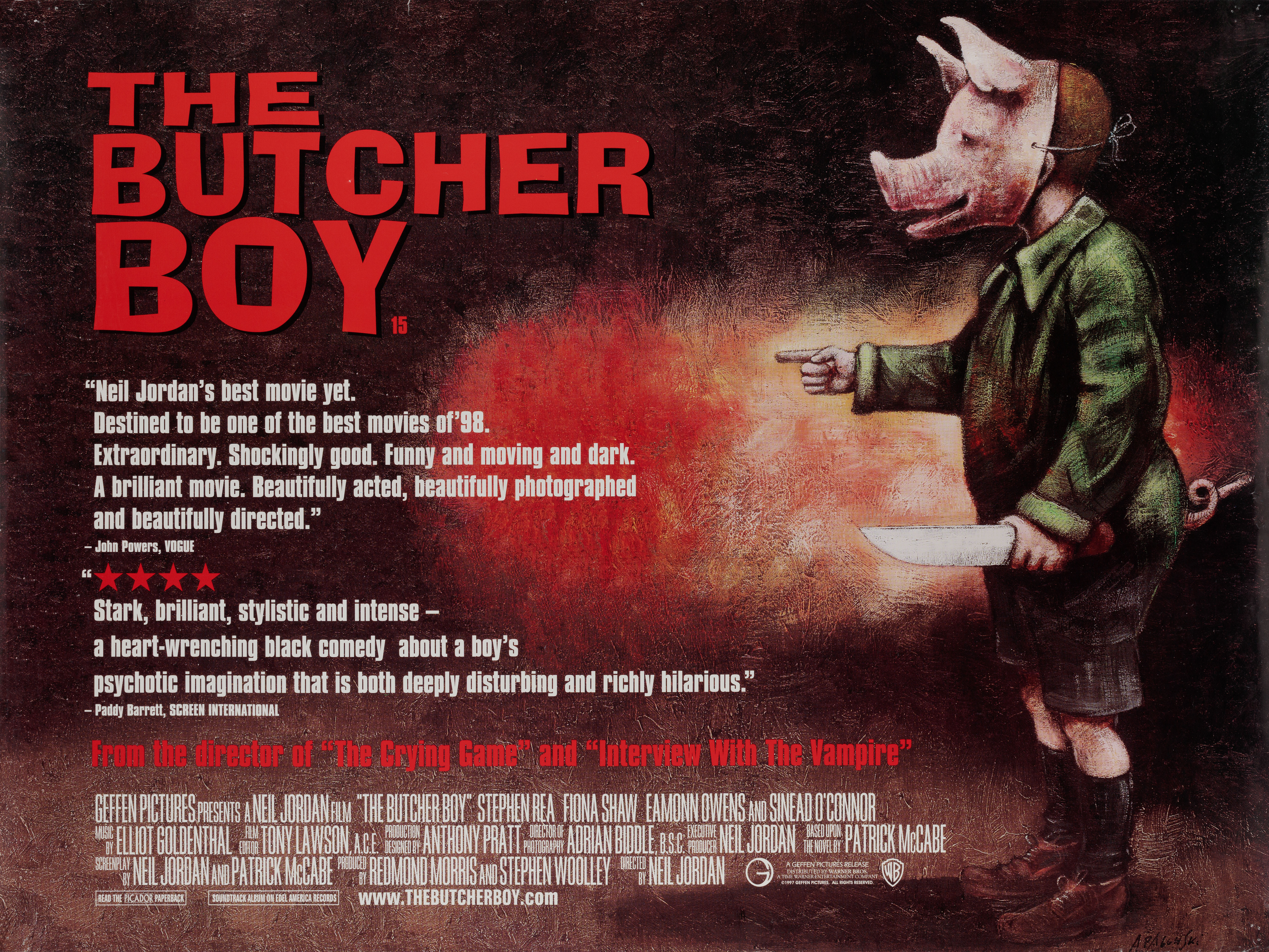 Мальчик-мясник (The Butcher Boy, 1997), режиссёр Нил Джордан, британский постер к фильму, 1997 год