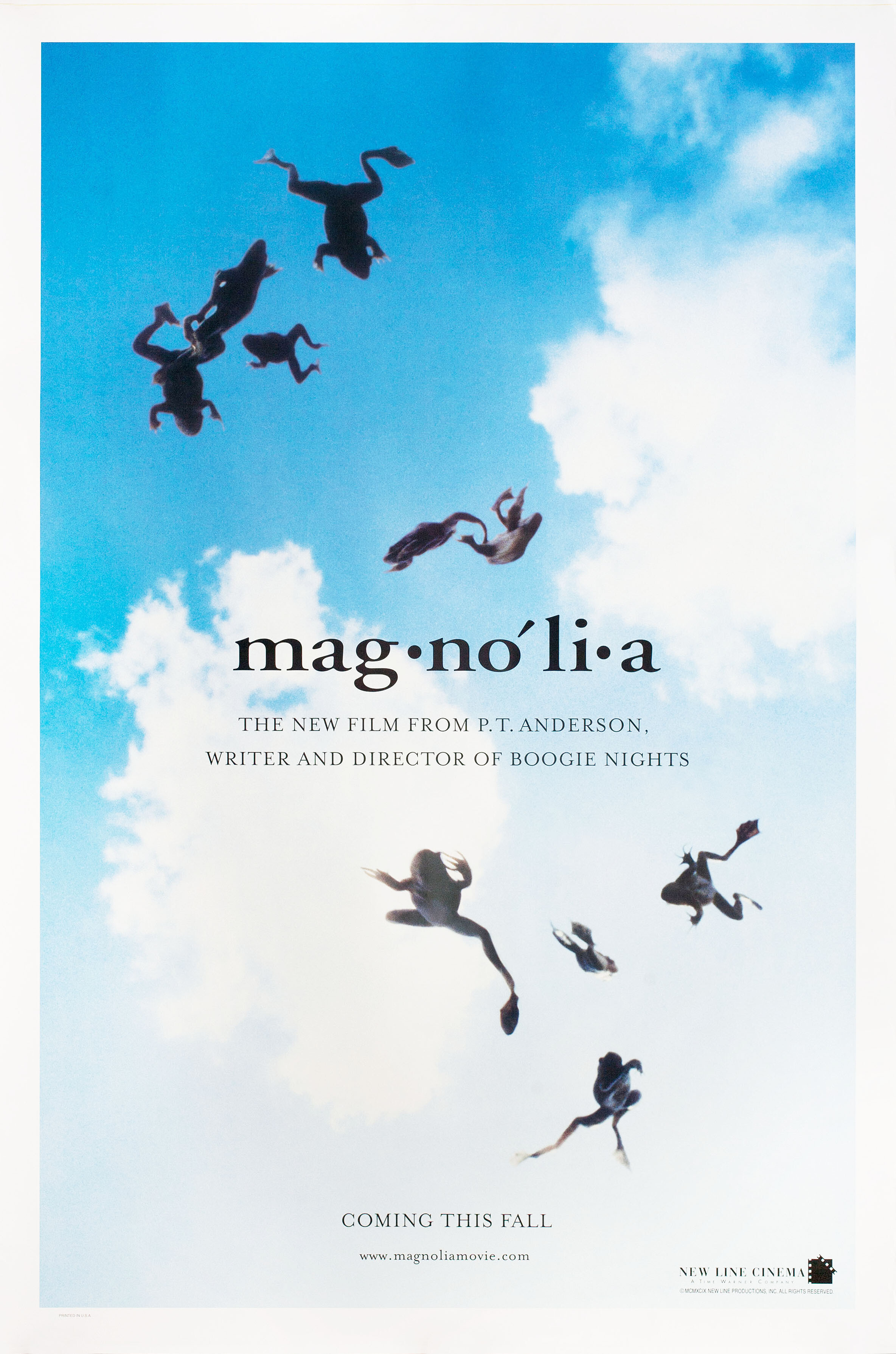 Магнолия (Magnolia, 1999), режиссёр Пол Томас Андерсон, американский постер к фильму, 1999 год