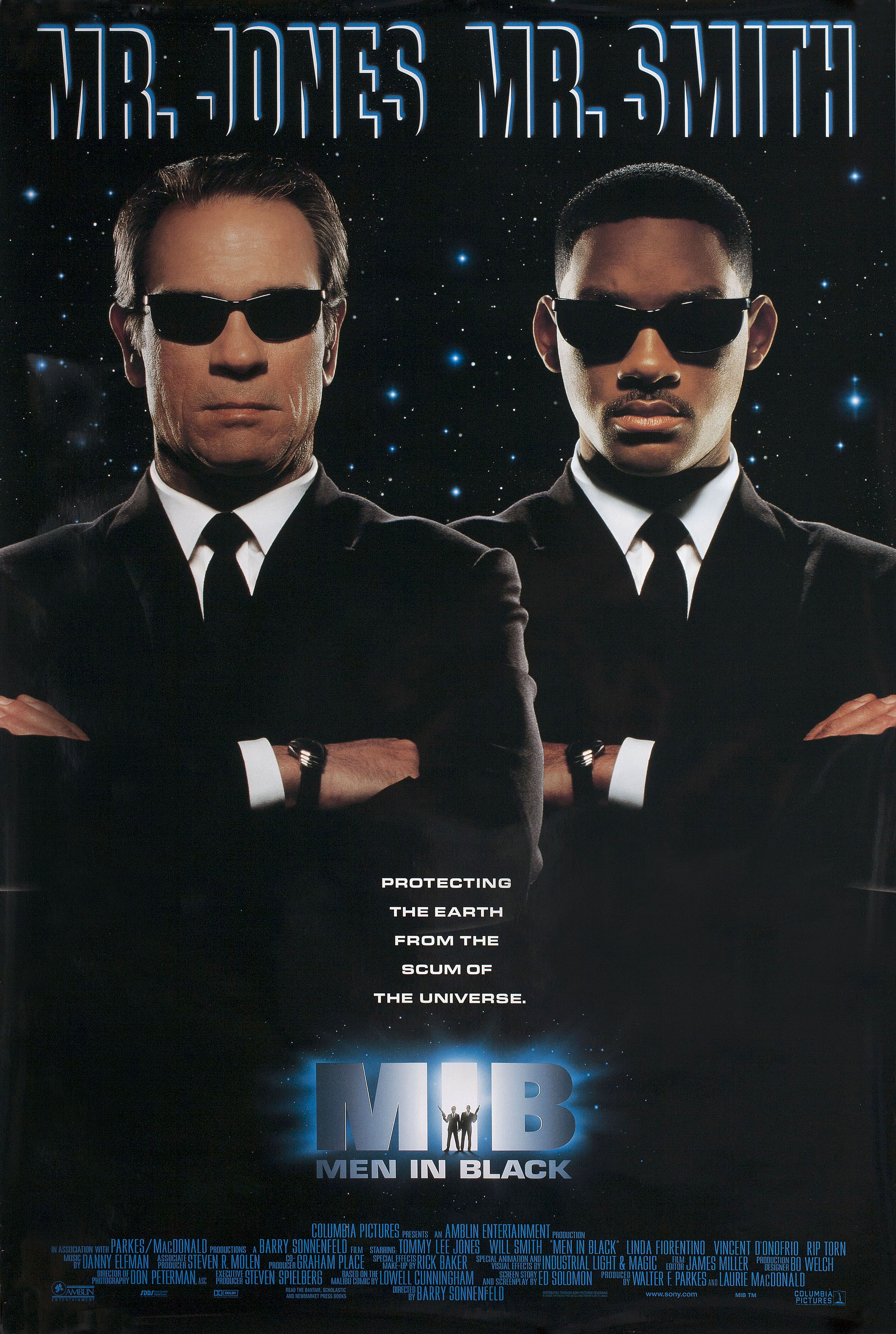 Люди в черном (Men in Black, 1997), режиссёр Барри Зонненфельд, британский постер к фильму, 1997 год