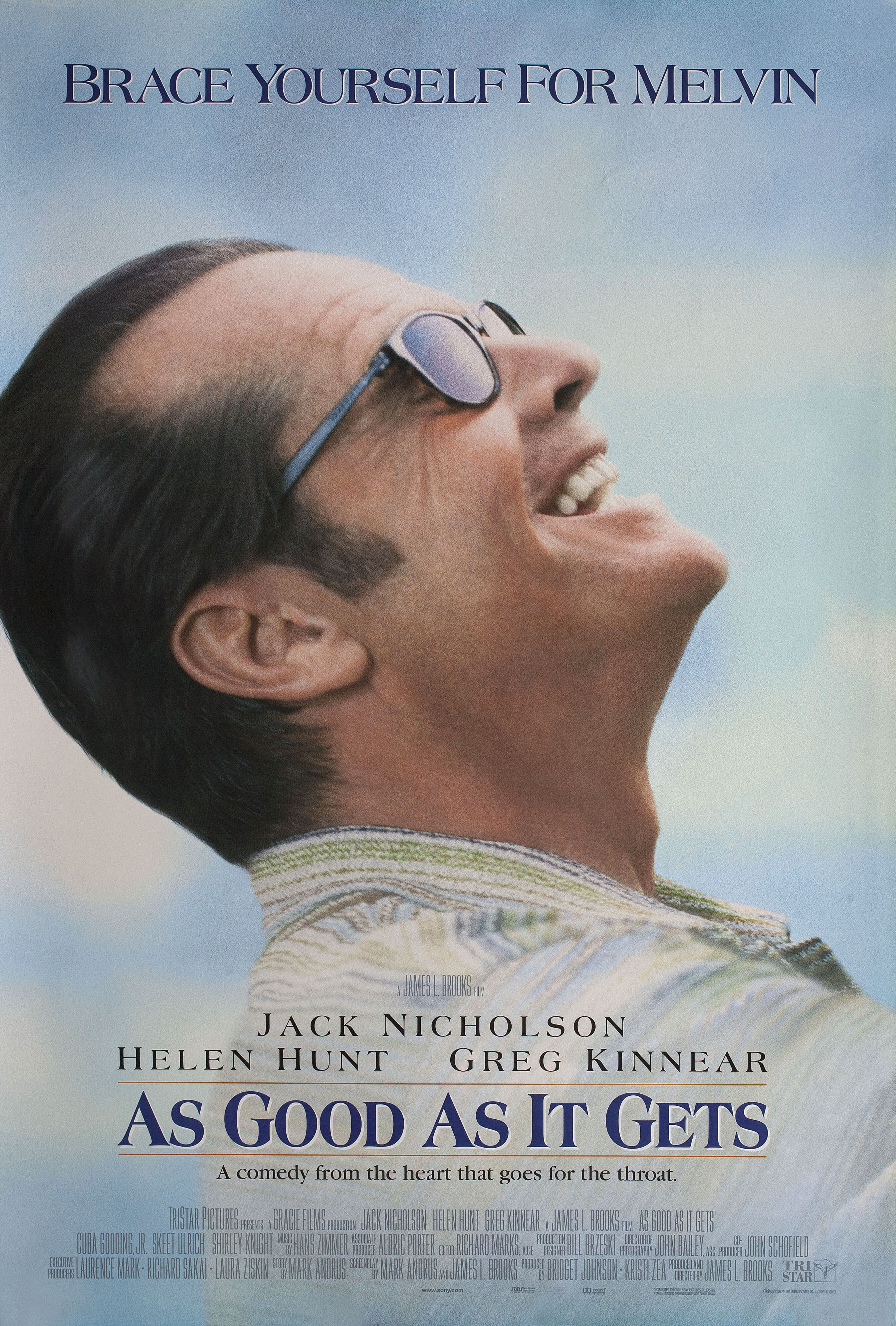 Лучше не бывает (As Good as It Gets, 1997), режиссёр Джеймс Л. Брукс, американский постер к фильму, 1997 год