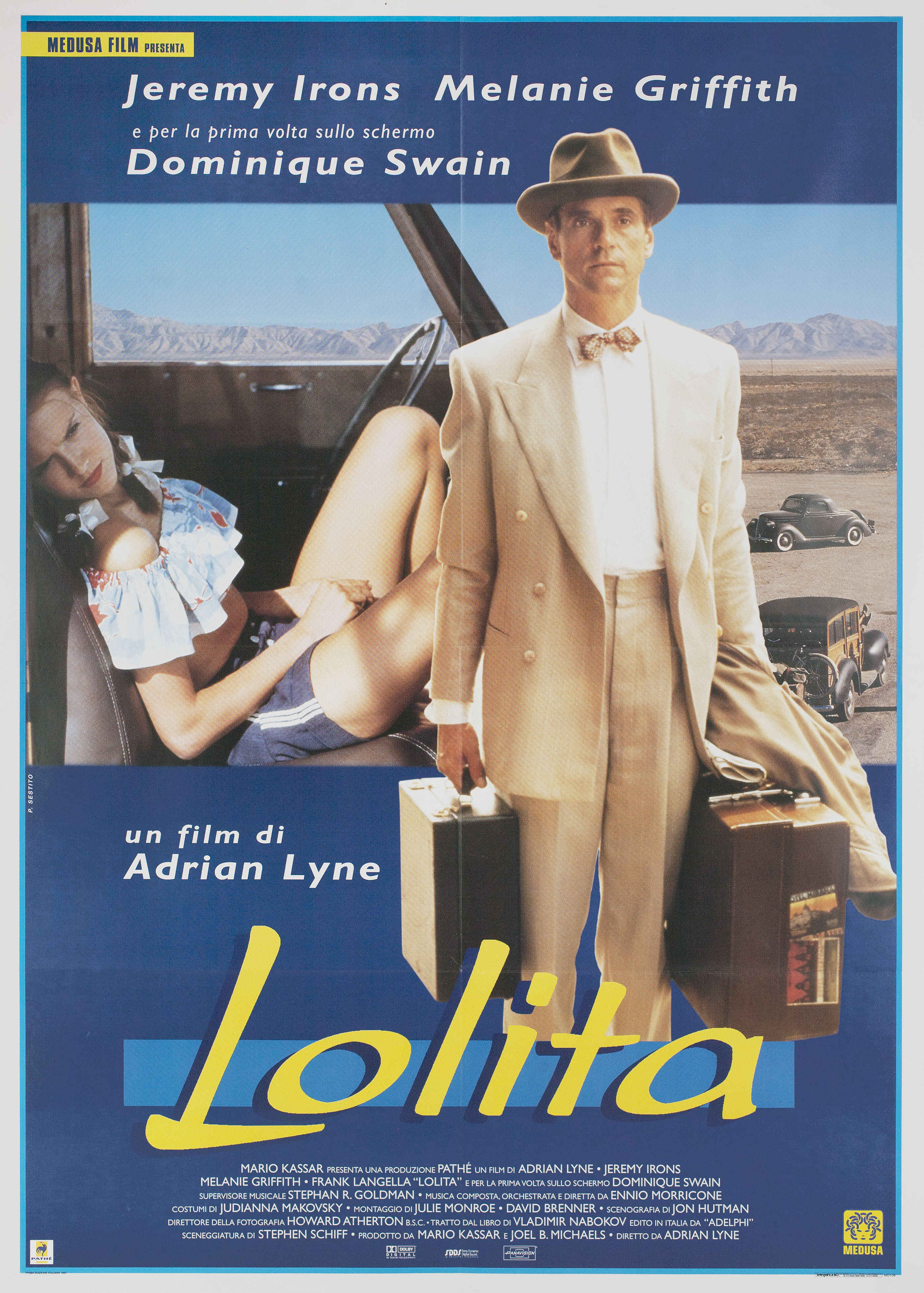 Лолита (Lolita, 1997), режиссёр Эдриан Лайн, итальянский постер к фильму, 1998 год