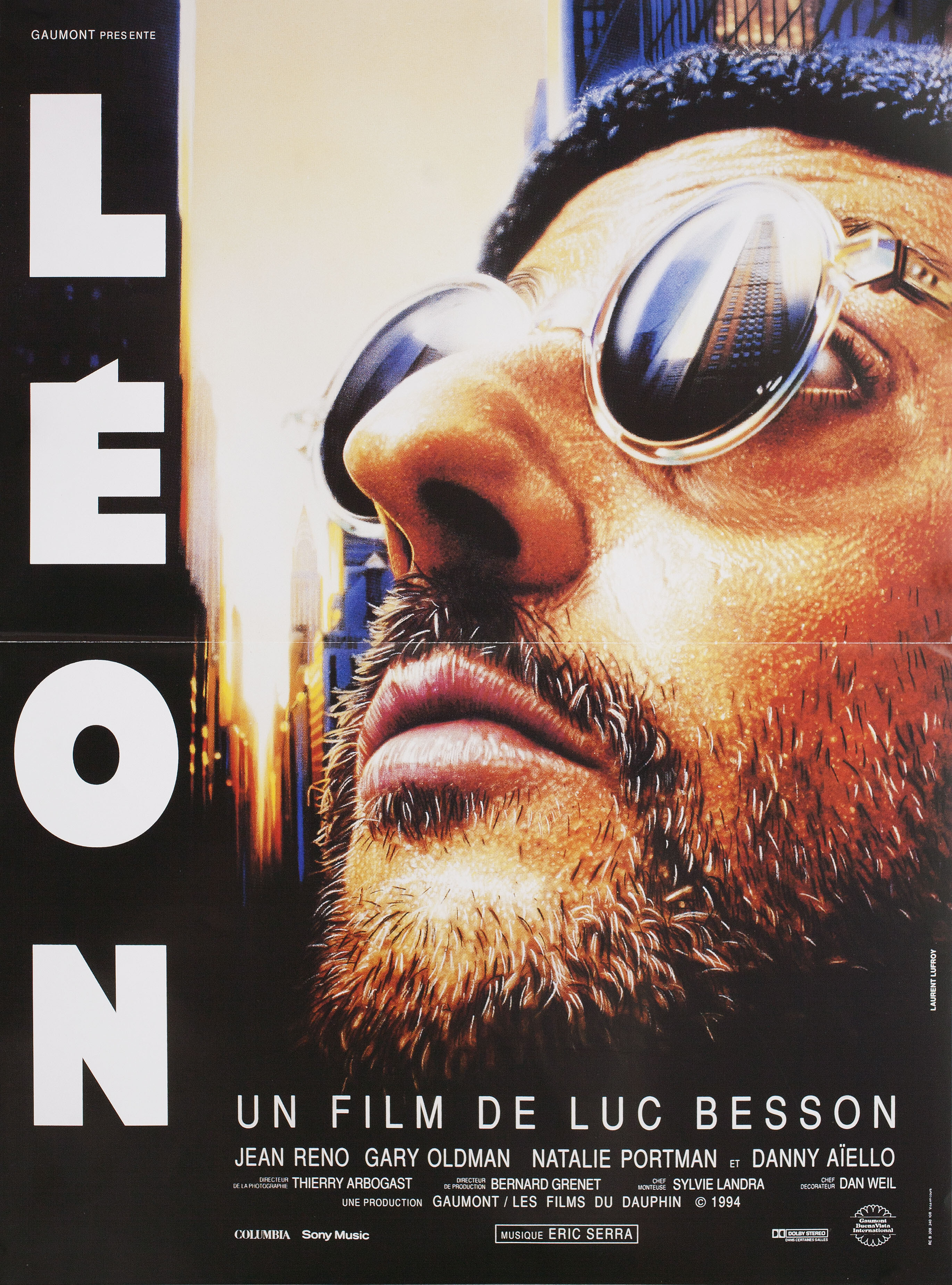 Леон (Leon The Professional, 1994), режиссёр Люк Бессон, французский постер к фильму, 1994 год