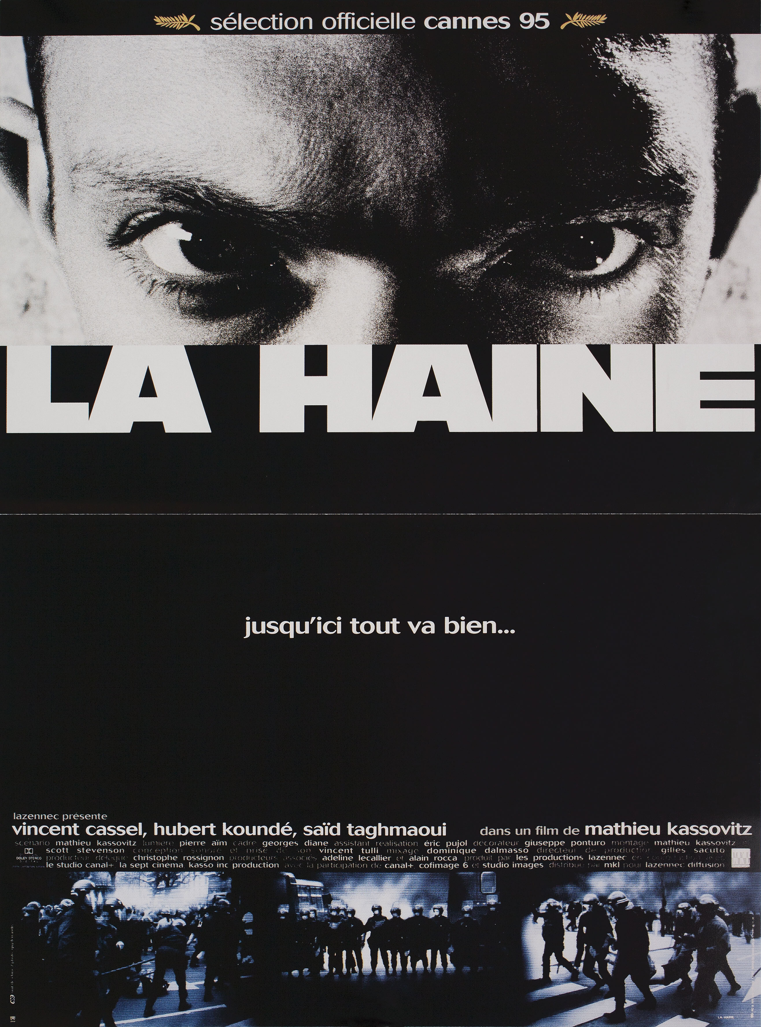 Ненависть (La Haine, 1995), режиссёр Матье Кассовиц, французский постер к фильму, 1995 год