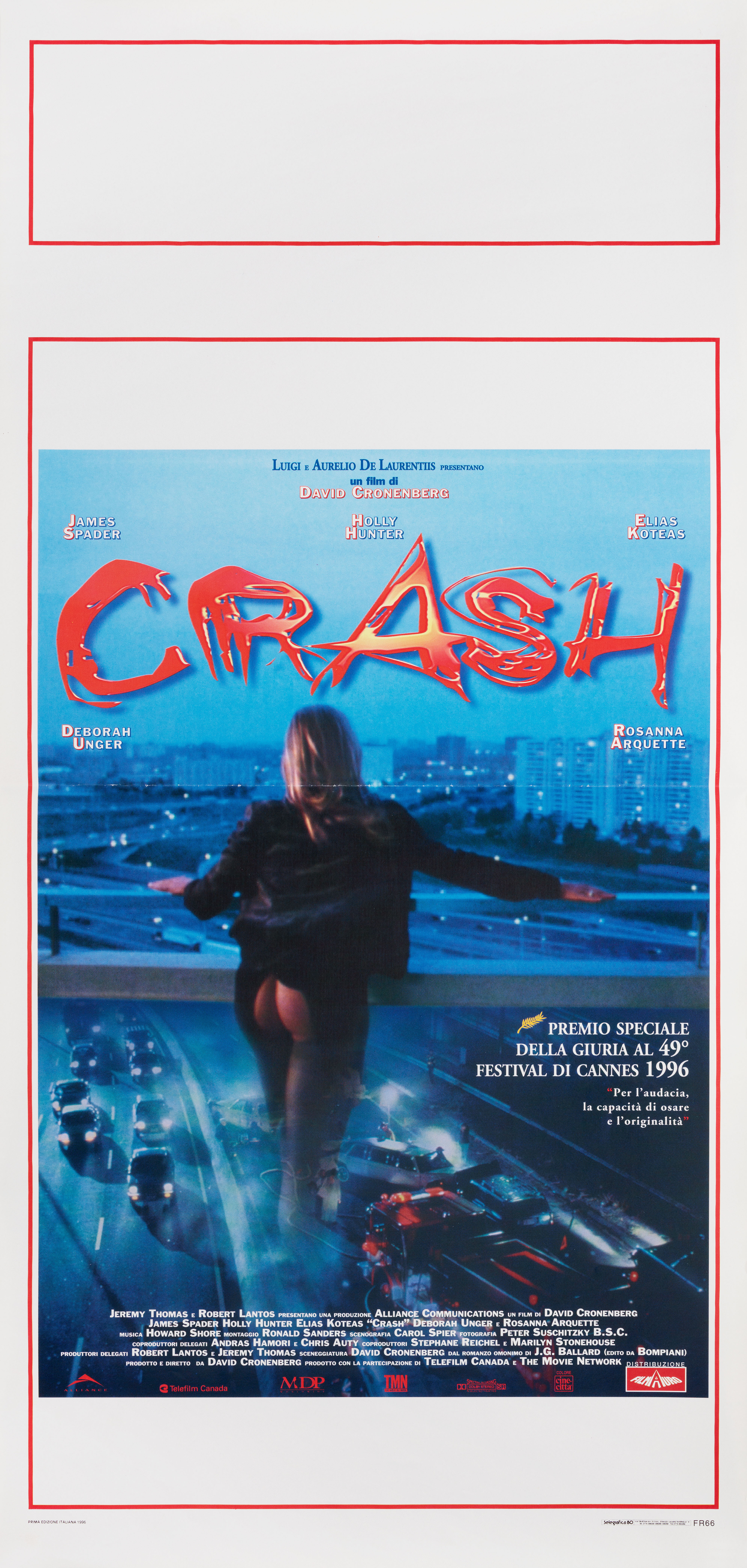 Автокатастрофа (Crash, 1996), режиссёр Дэвид Кроненберг, итальянский постер к фильму, 1997 год