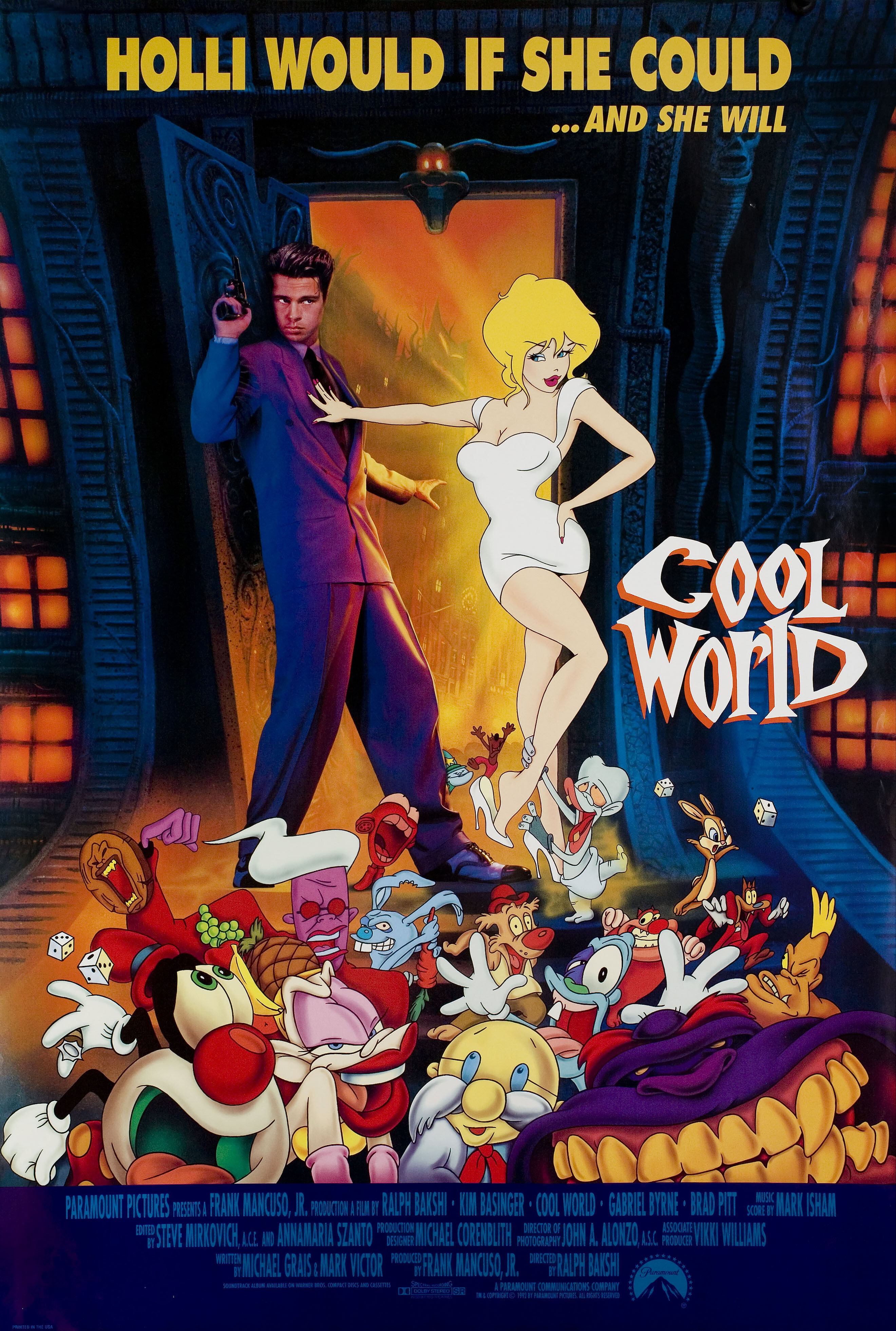 Параллельный мир (Cool World, 1992), режиссёр Ральф Бакши, американский постер к мультфильму, 1992 год