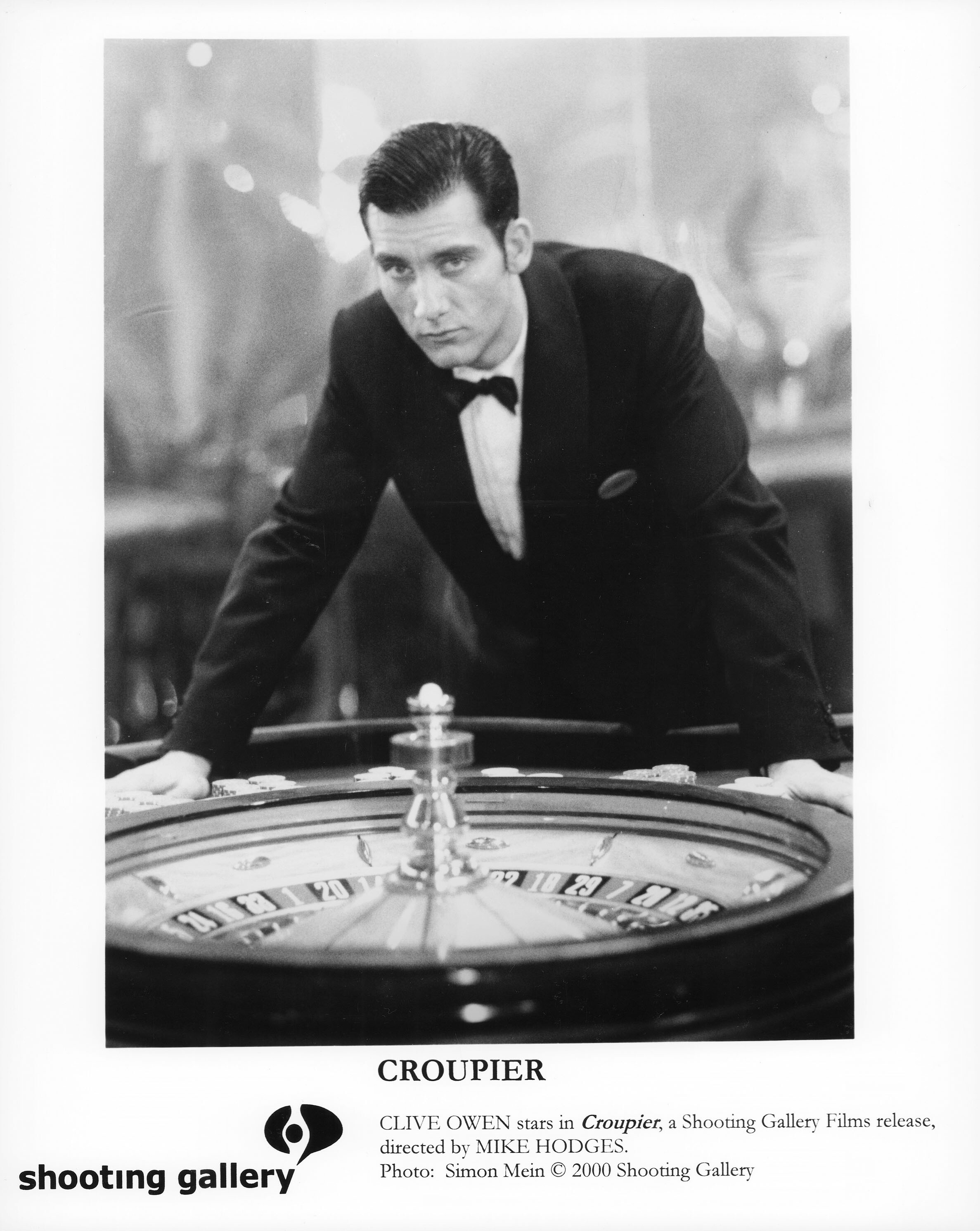 Крупье (Croupier, 1998), режиссёр Майк Ходжис, американский постер к фильму, 2000 год