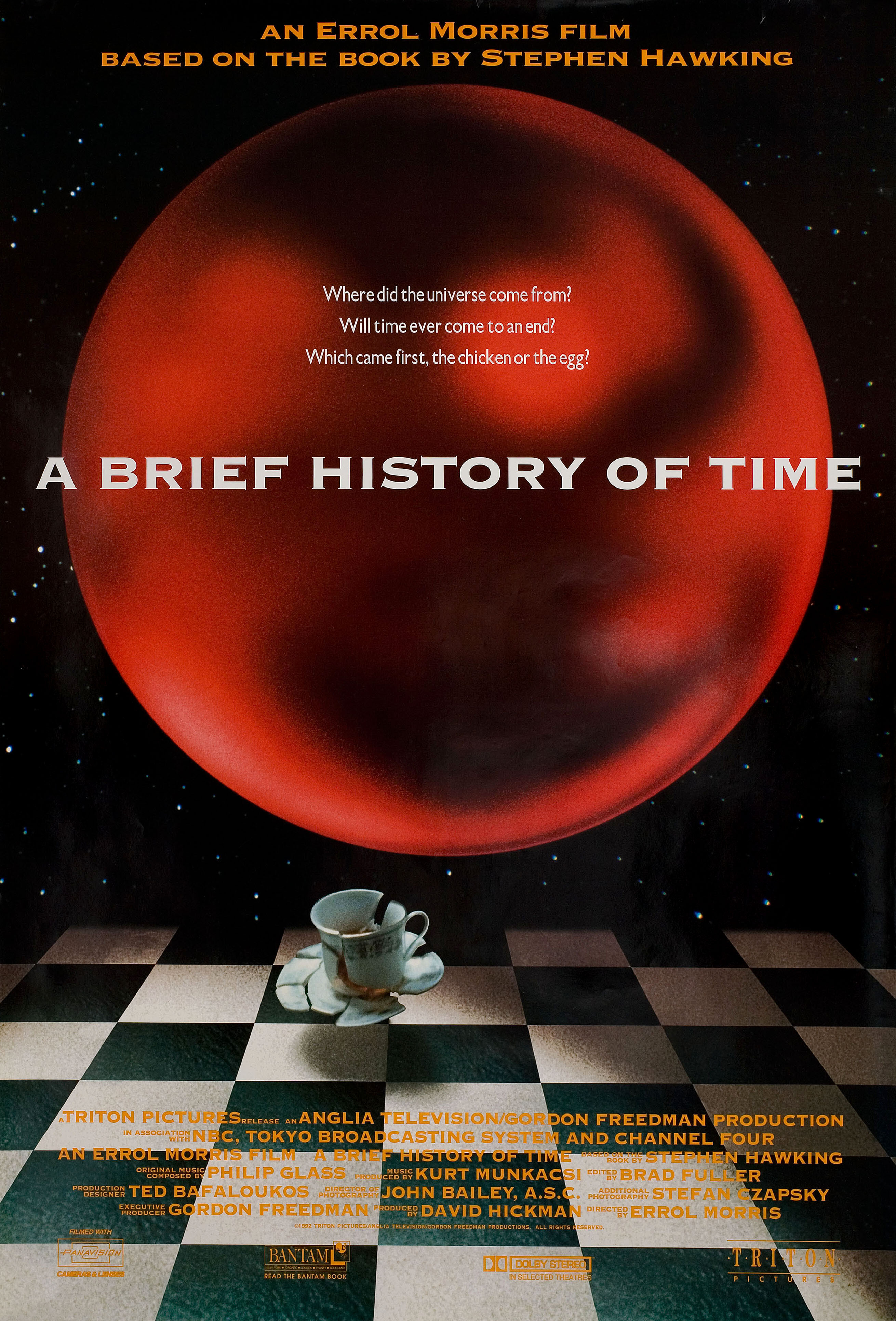 Краткая история времени (A Brief History of Time, 1991), режиссёр Эррол Моррис, американский постер к фильму, 1992 год