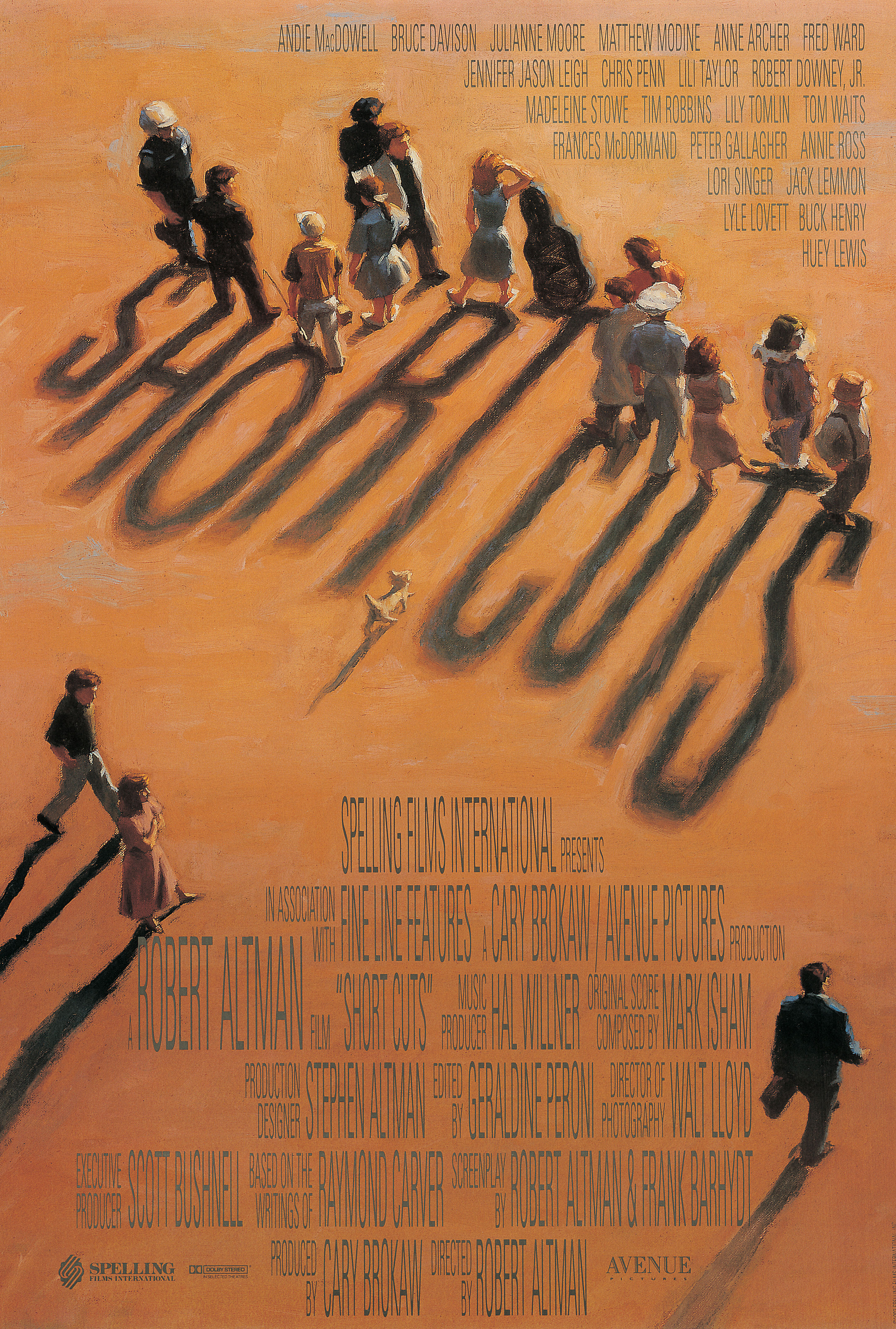 Короткий монтаж (Short Cuts, 1993), режиссёр Роберт Олтмэн, американский постер к фильму, 1993 год