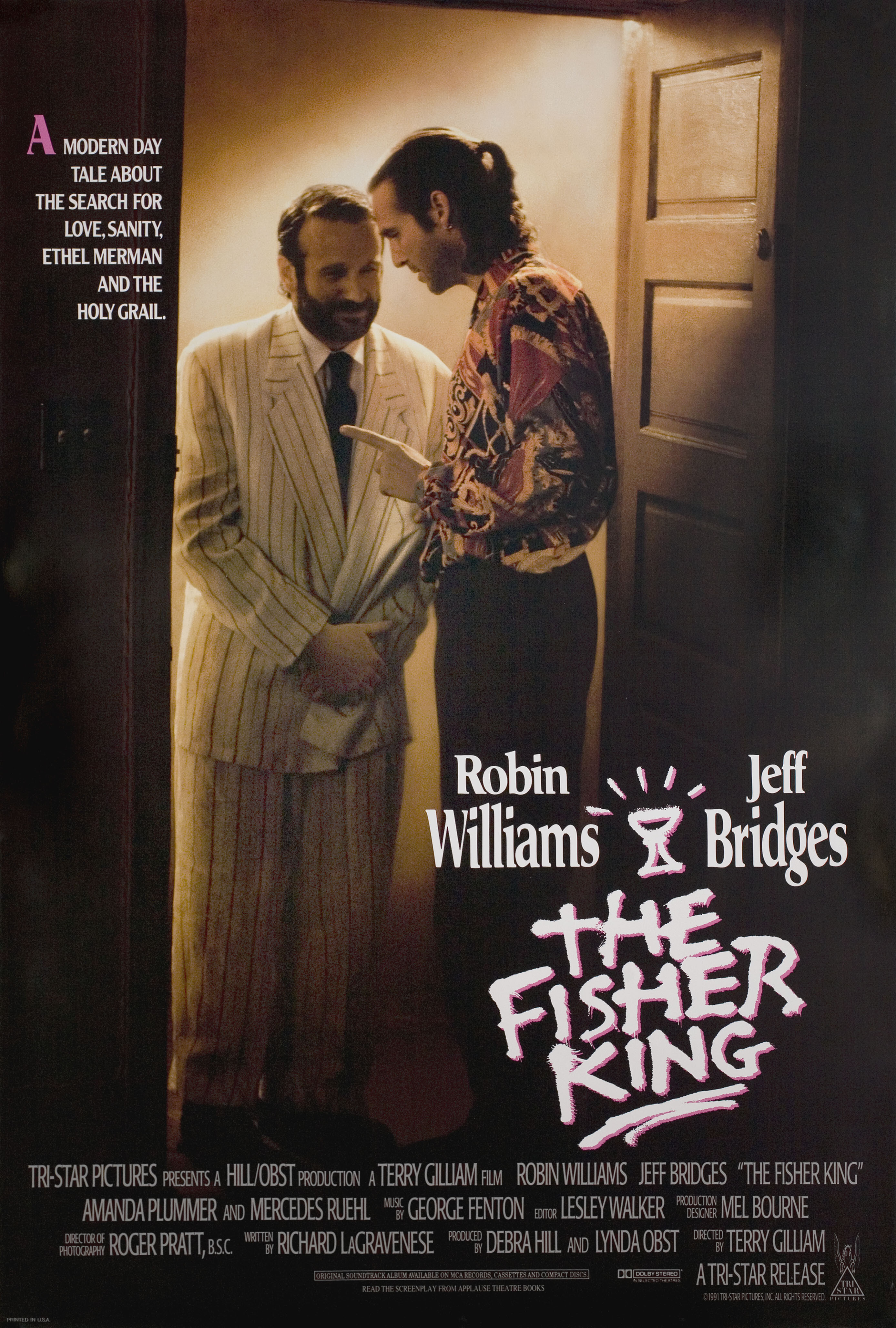 Король-рыбак (The Fisher King, 1991), режиссёр Терри Гиллиам, американский постер к фильму, 1991 год