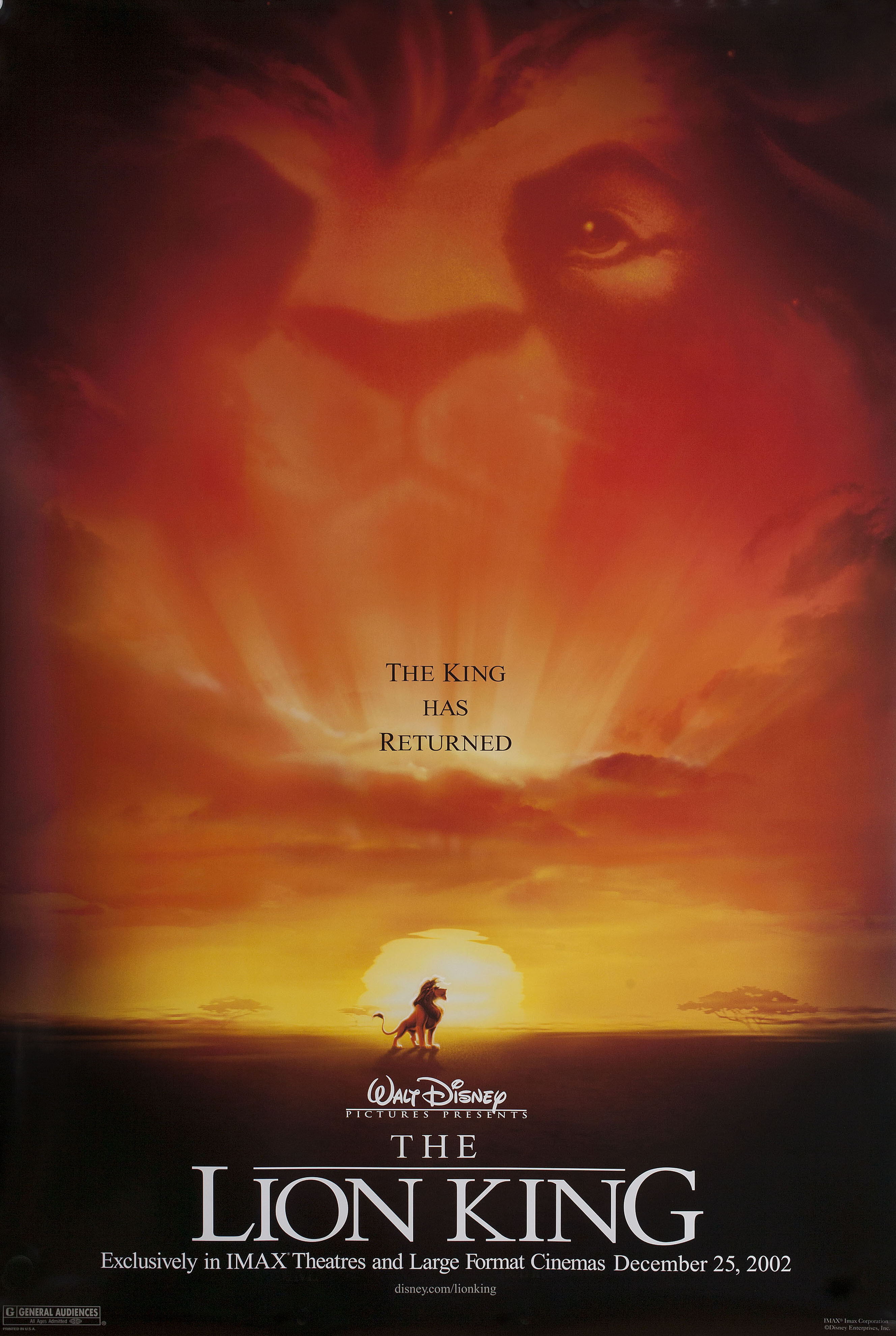 Король Лев (The Lion King, 1994), режиссёр Роджер Аллерс, американский постер к мультфильму, 2002 год