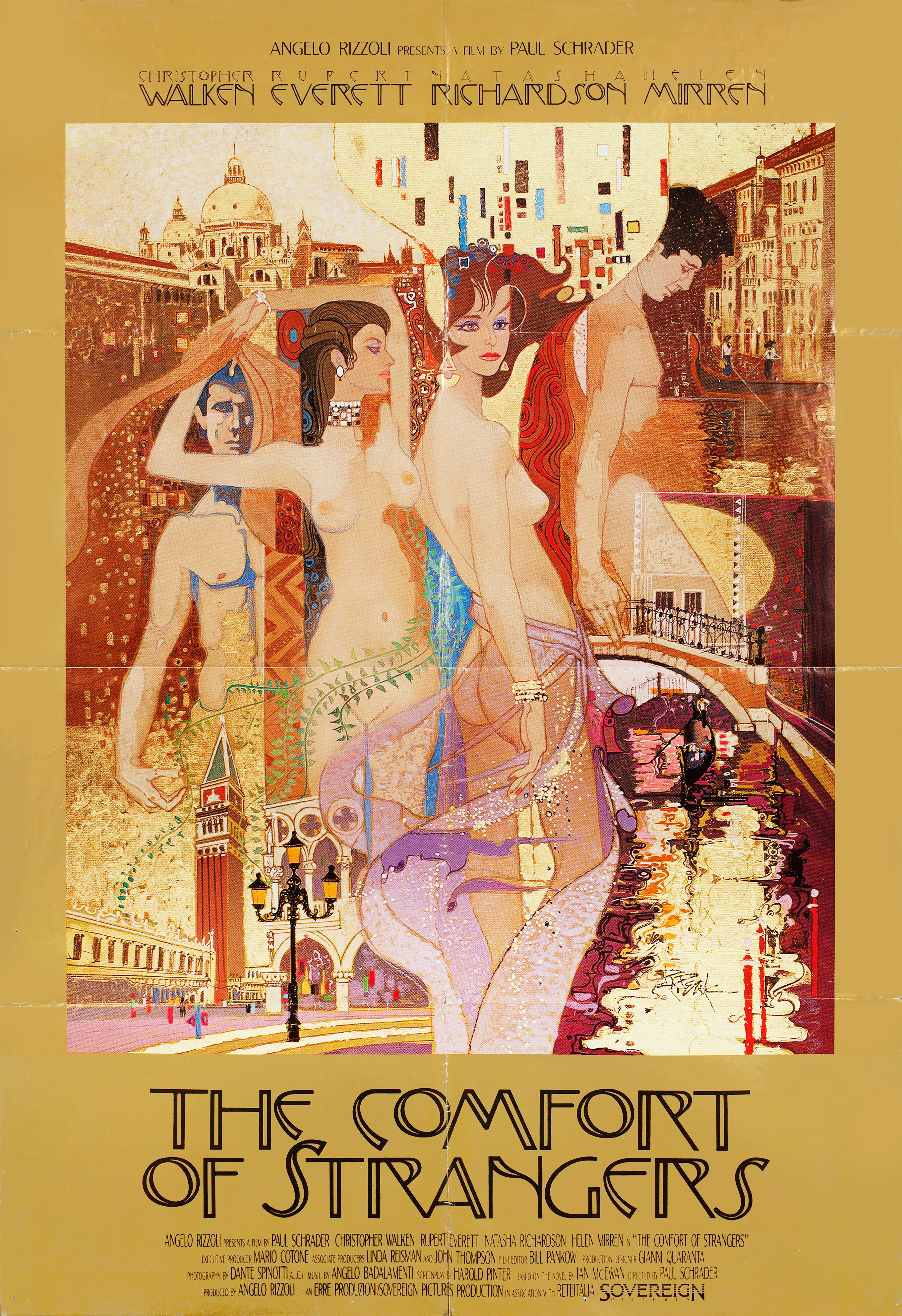 Утешение чужаков (The Comfort of Strangers, 1990), режиссёр Пол Шредер, американский постер к фильму, автор Боб Пик, 1990 год