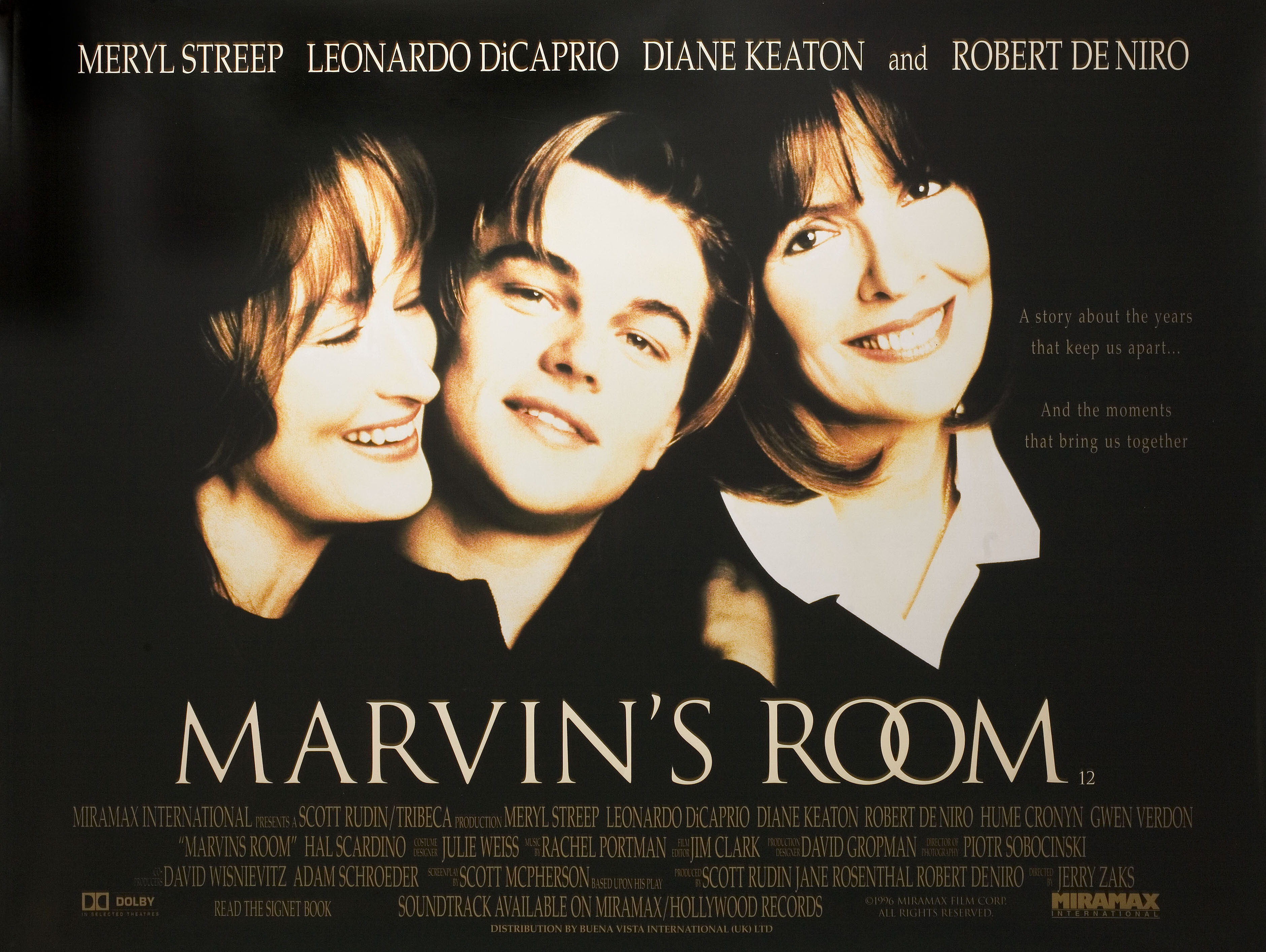 Комната Марвина (Marvin's Room, 1996), режиссёр Джерри Цакс, британский постер к фильму, 1996 год