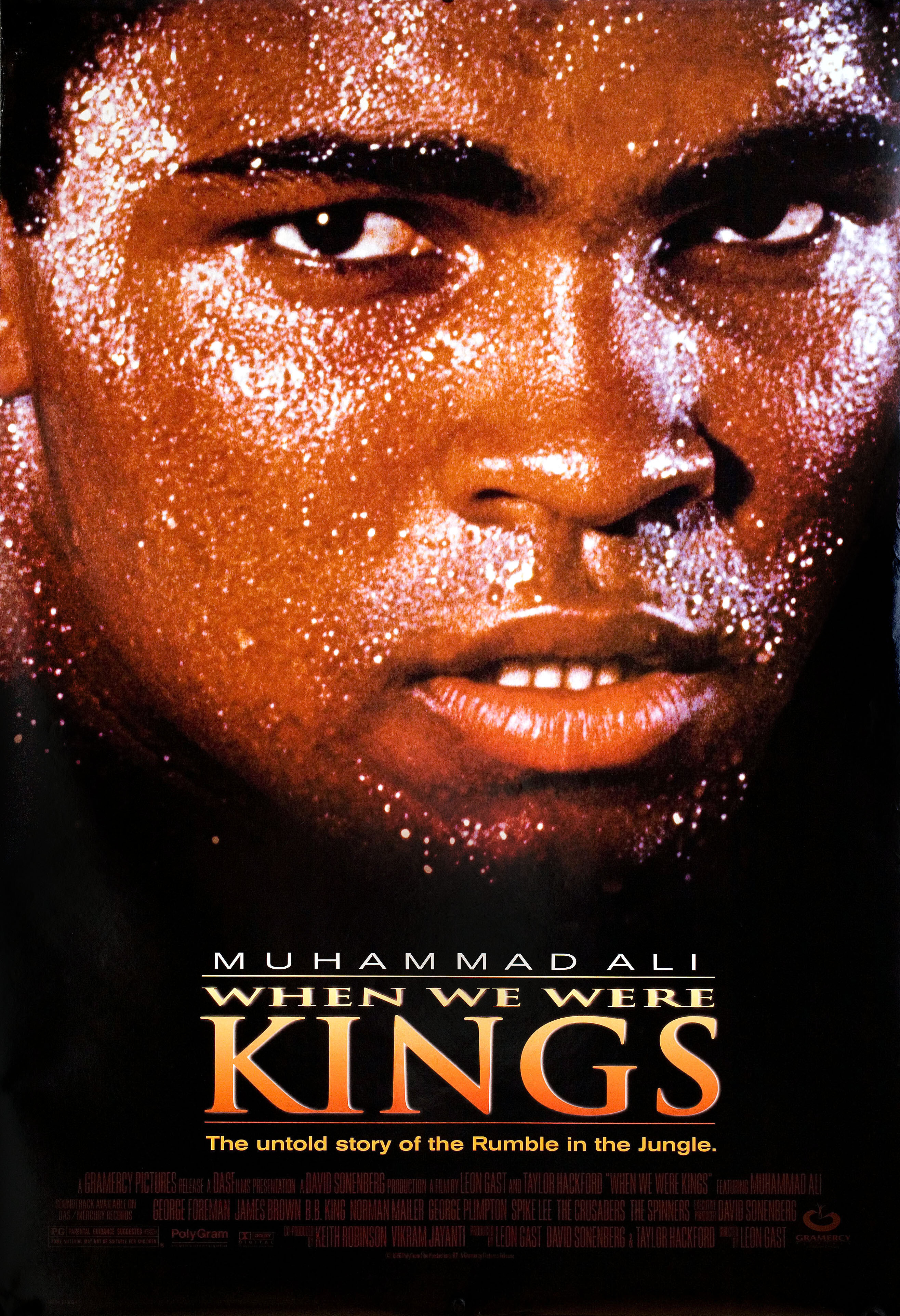 Когда мы были королями (When We Were Kings, 1996), режиссёр Леон Гаст, американский постер к фильму, 1996 год
