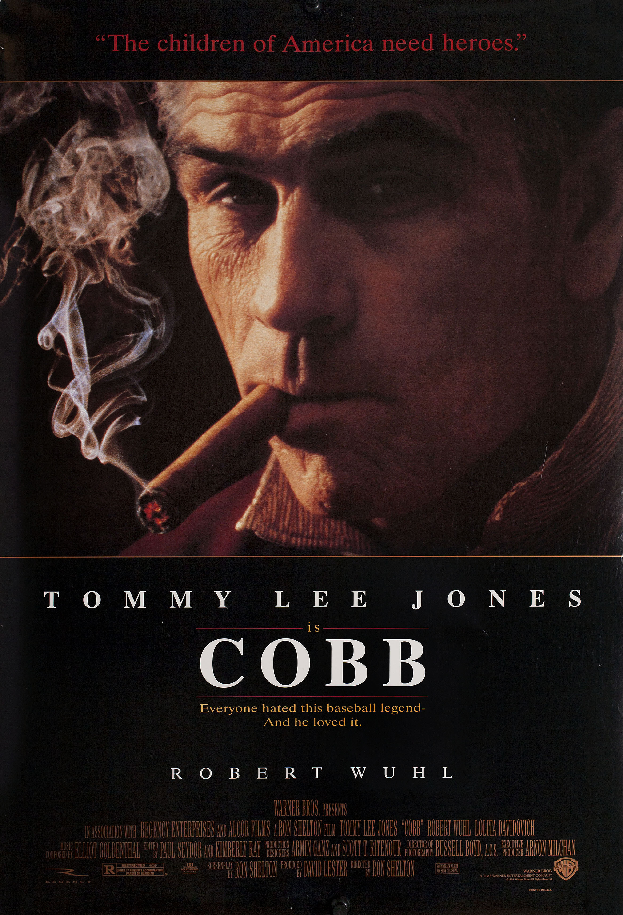 Кобб (Cobb, 1994), режиссёр Рон Шелтон, американский постер к фильму, 1994 год