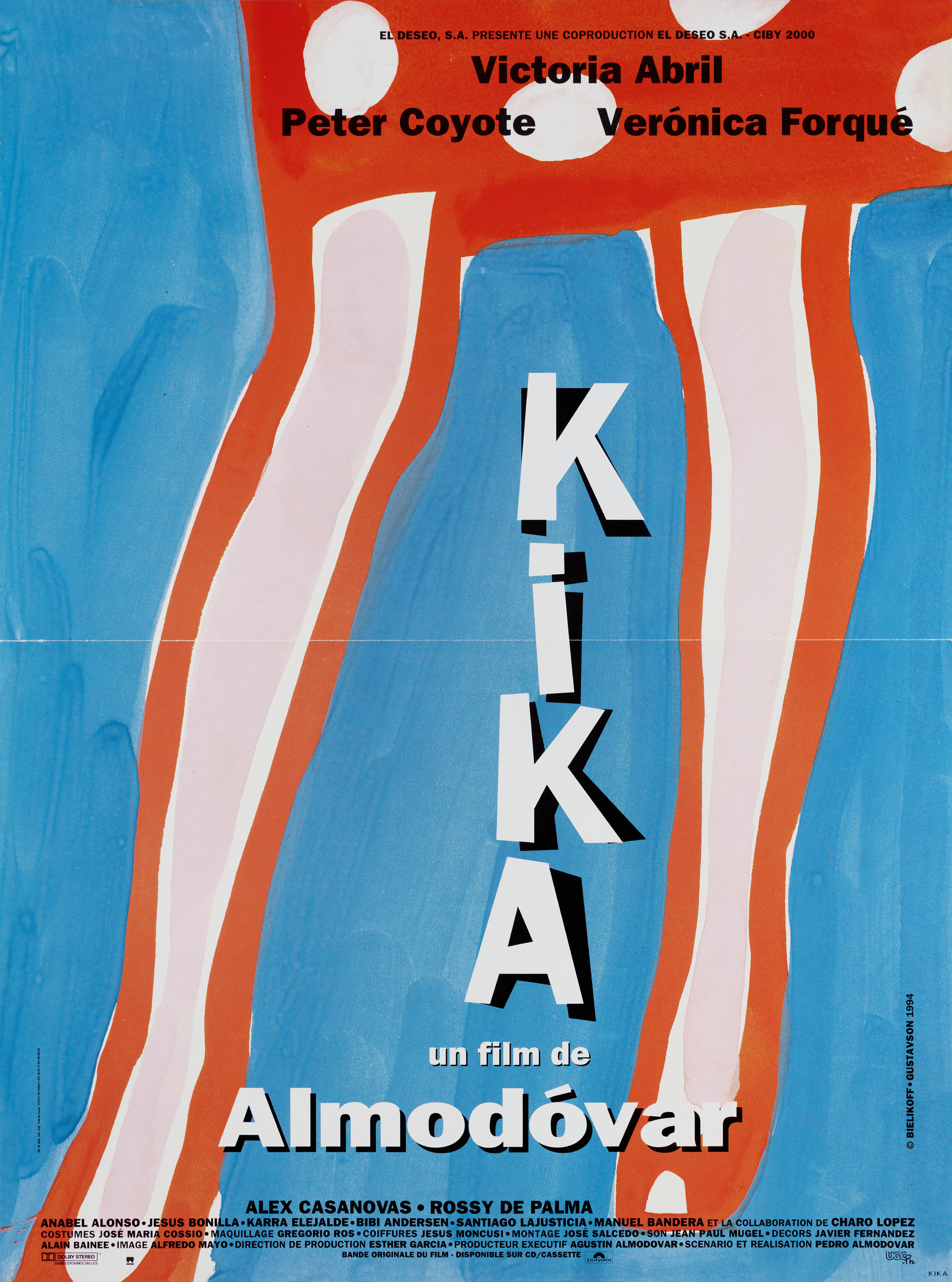 Кика (Kika, 1993), режиссёр Педро Альмодовар, французский постер к фильму, автор Беликов Густавсон, 1994 год