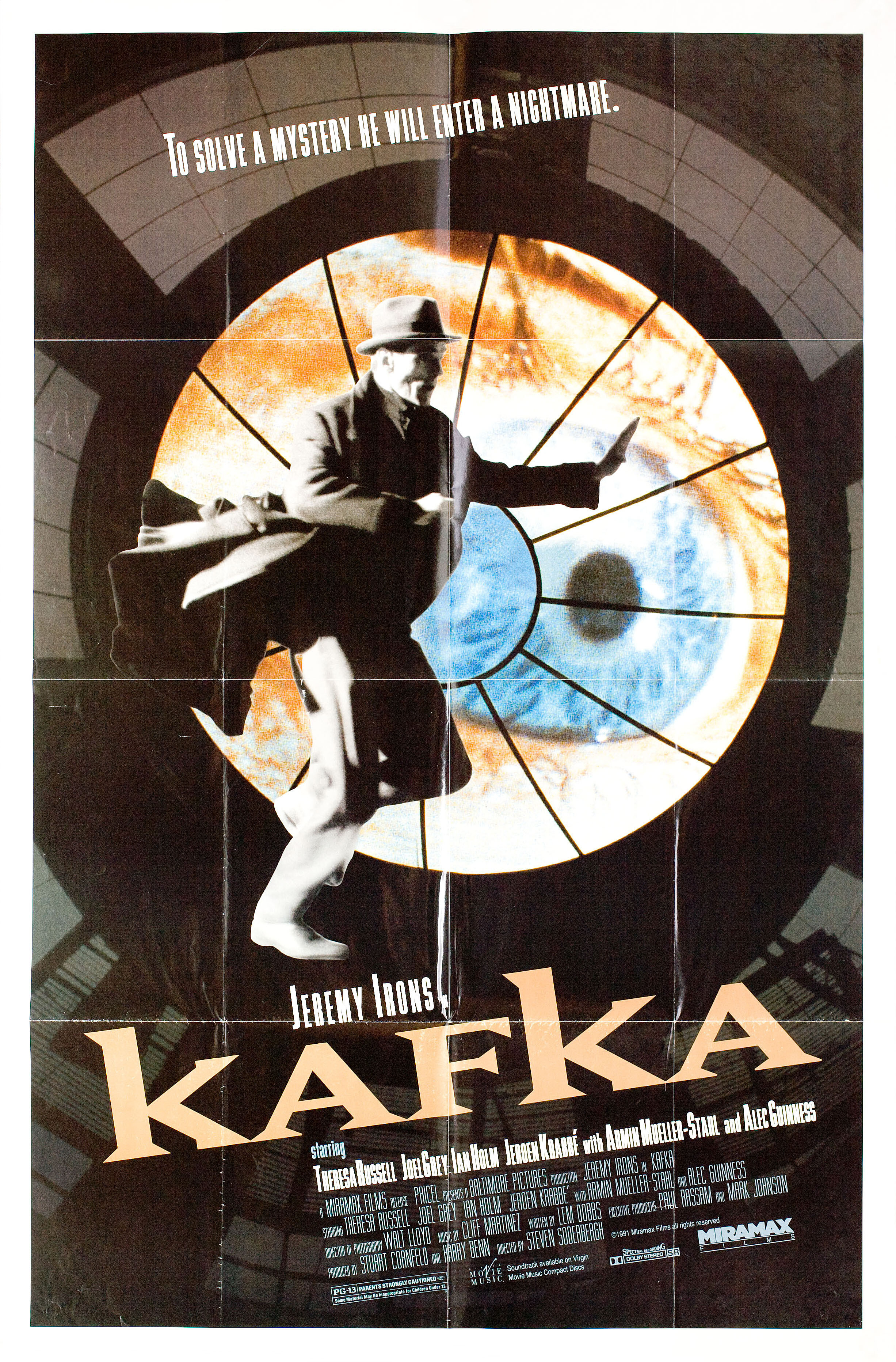 Кафка (Kafka, 1991), режиссёр Стивен Содерберг, американский постер к фильму, 1991 год