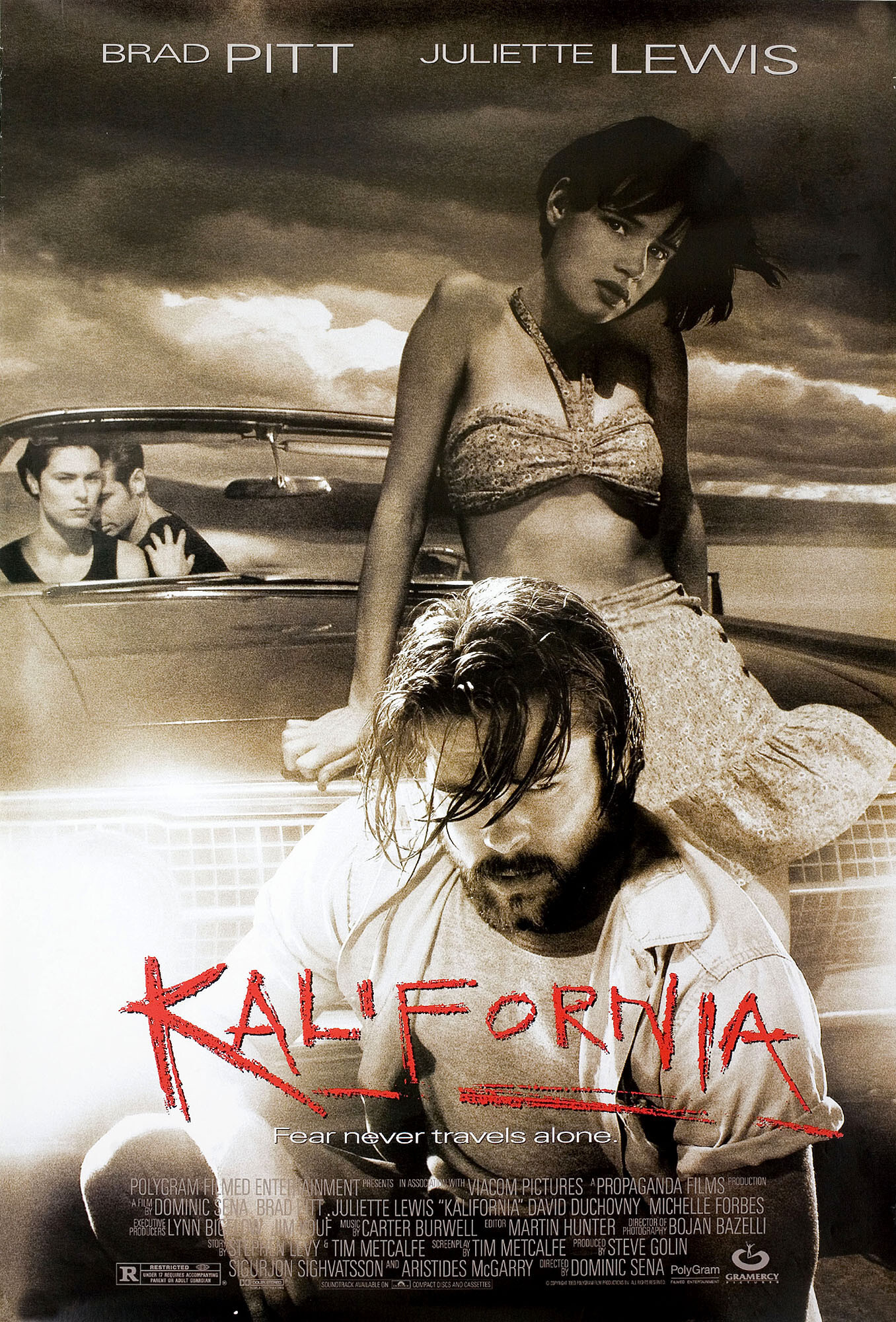 Калифорния (Kalifornia, 1993), режиссёр Доминик Сена, американский постер к фильму, 1993 год