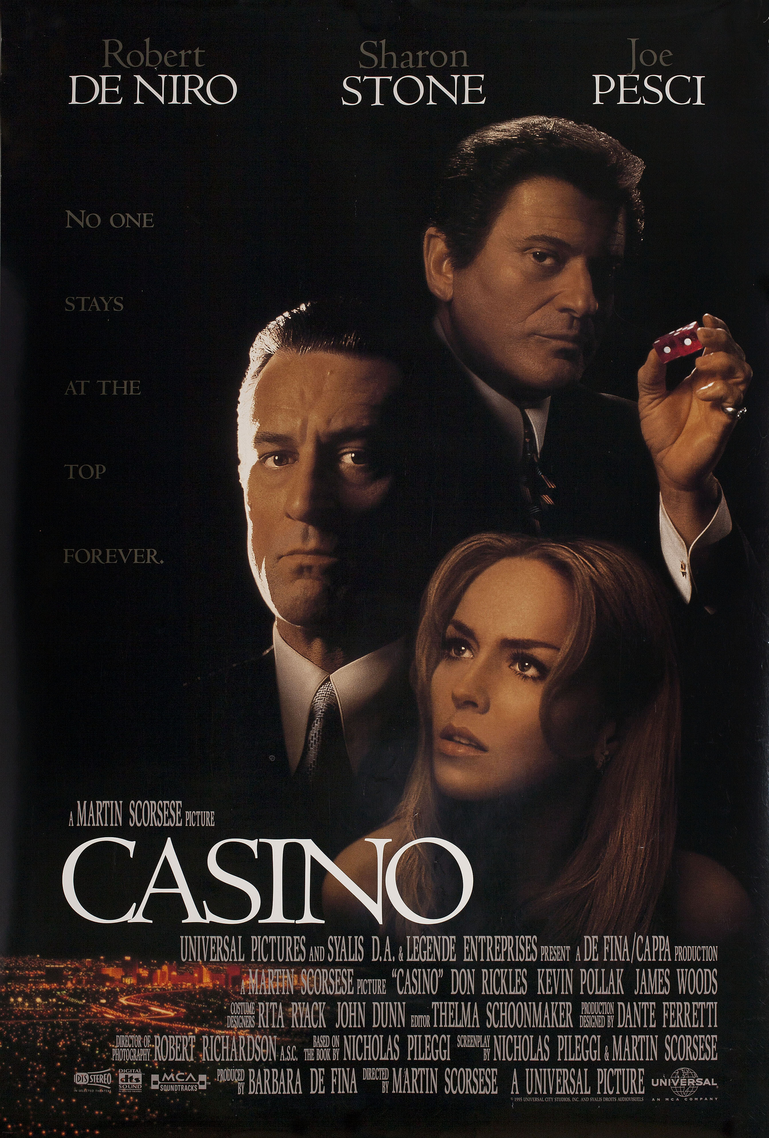 Казино (Casino, 1995), режиссёр Мартин Скорсезе, американский постер к фильму