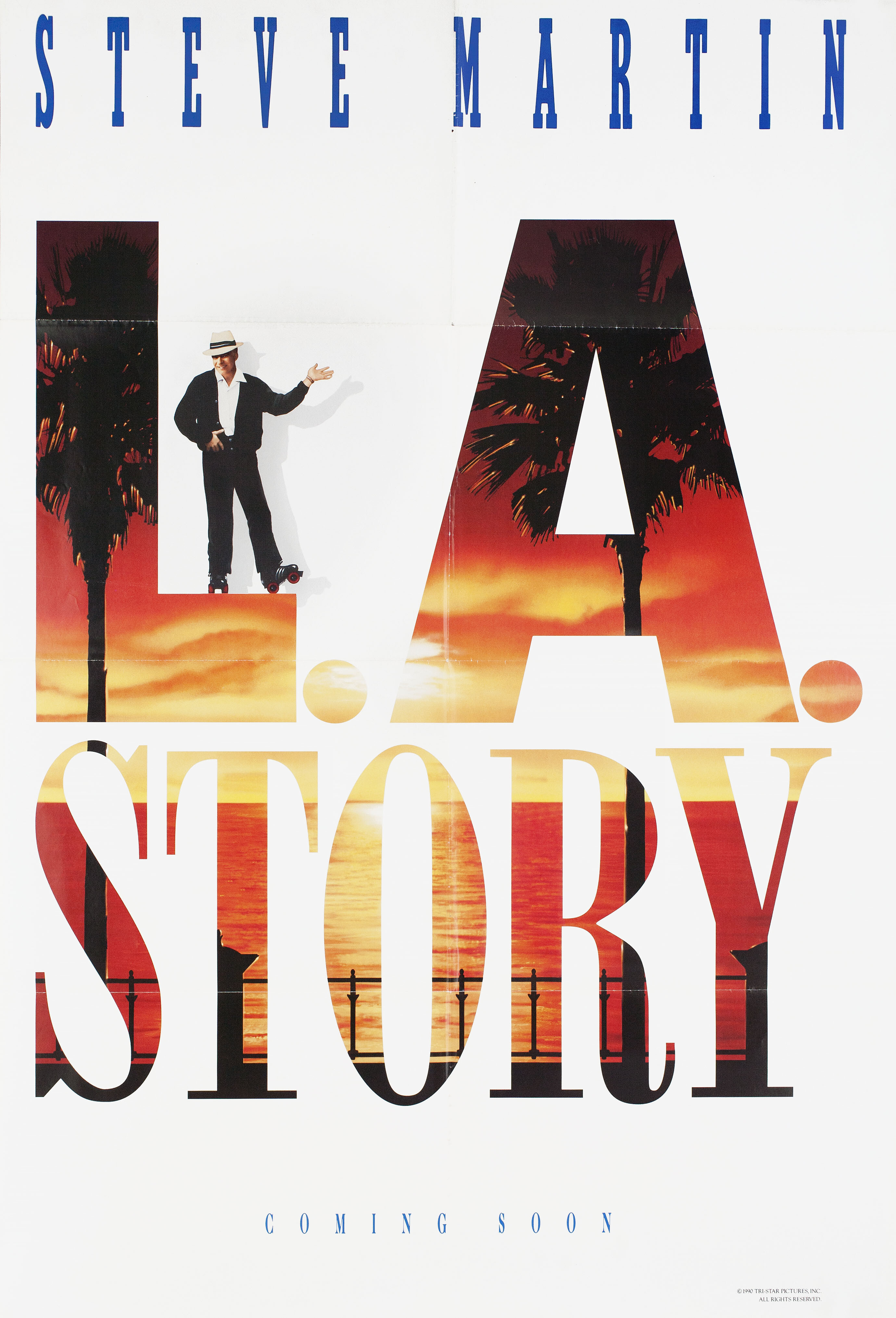 Лос-анджелесская история (L.A. Story, 1991), режиссёр Мик Джексон, американский постер к фильму, 1990 год