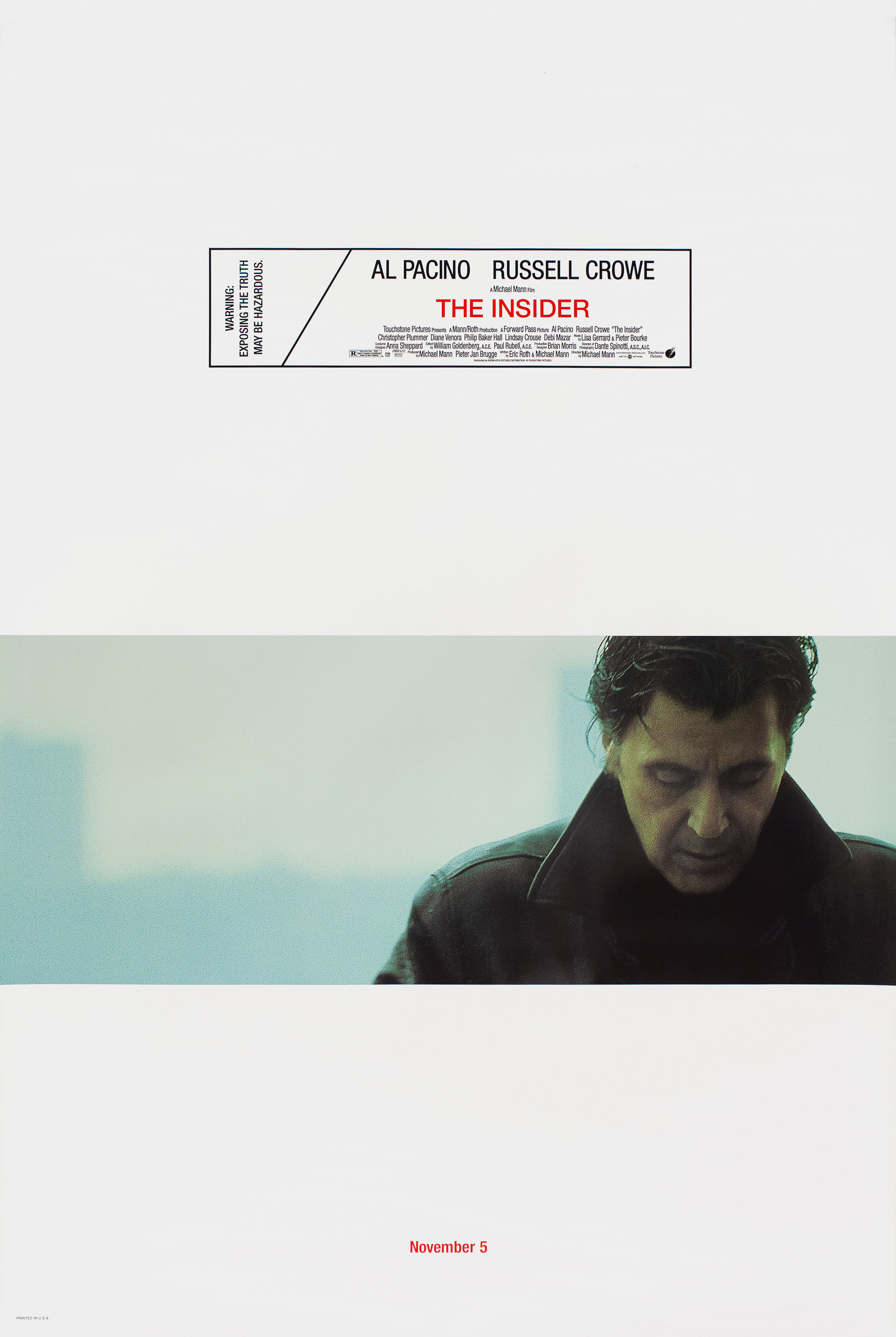Свой человек (The Insider, 1999), режиссёр Майкл Манн, американский постер к фильму, 1999 год
