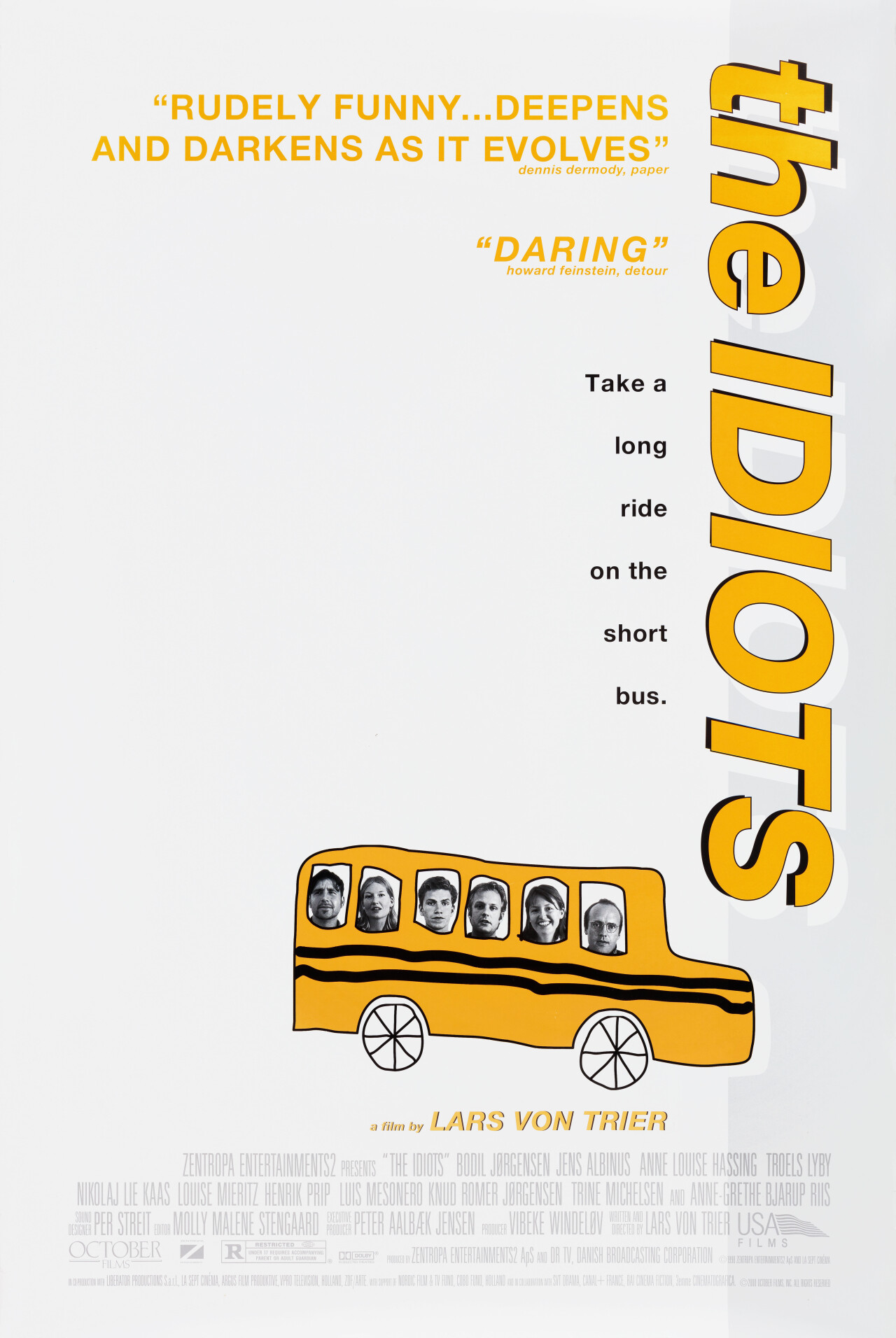 Идиоты (The Idiots, 1998), режиссёр Ларс фон Триер, американский постер ...
