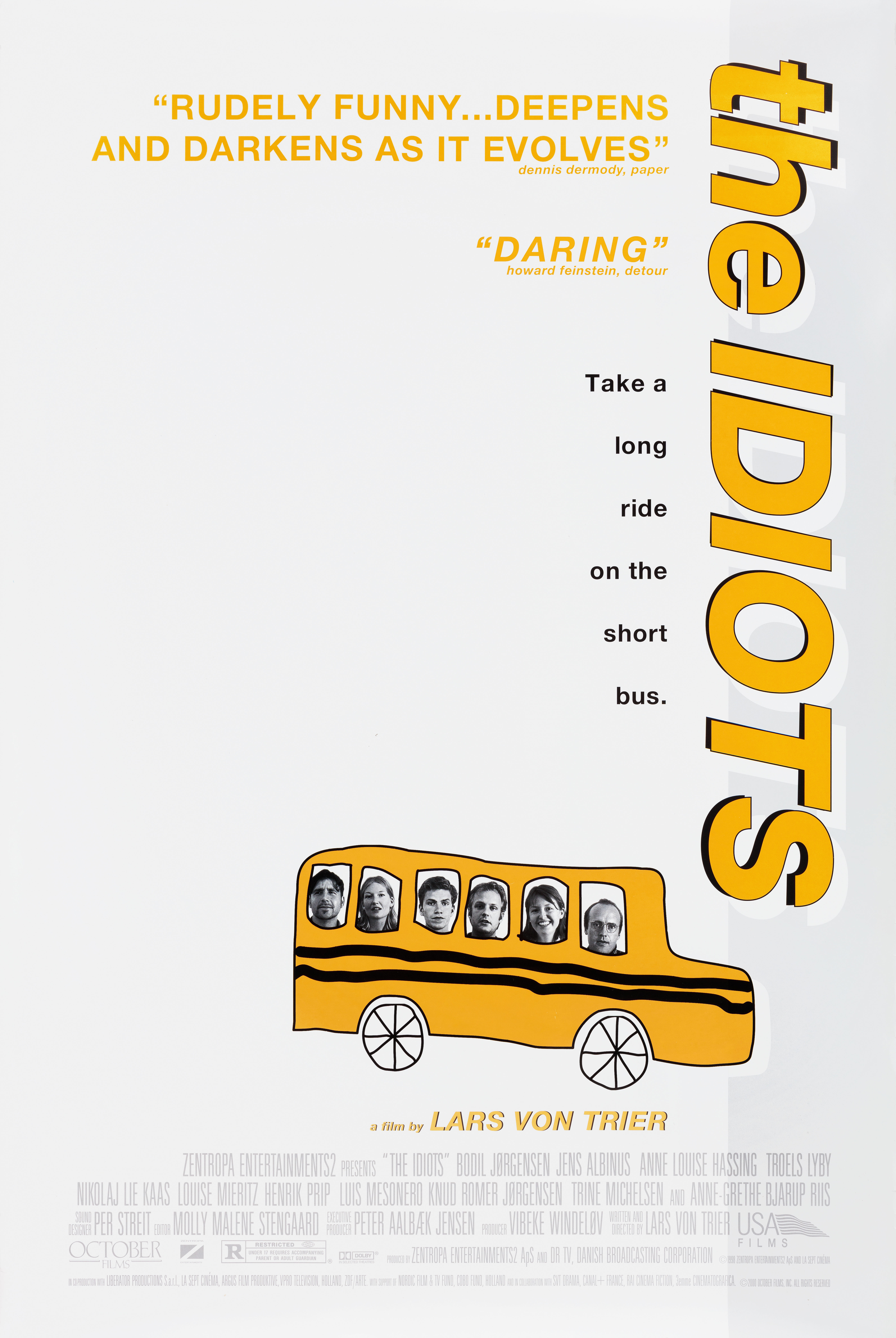 Идиоты (The Idiots, 1998), режиссёр Ларс фон Триер, американский постер к фильму, 2000 год
