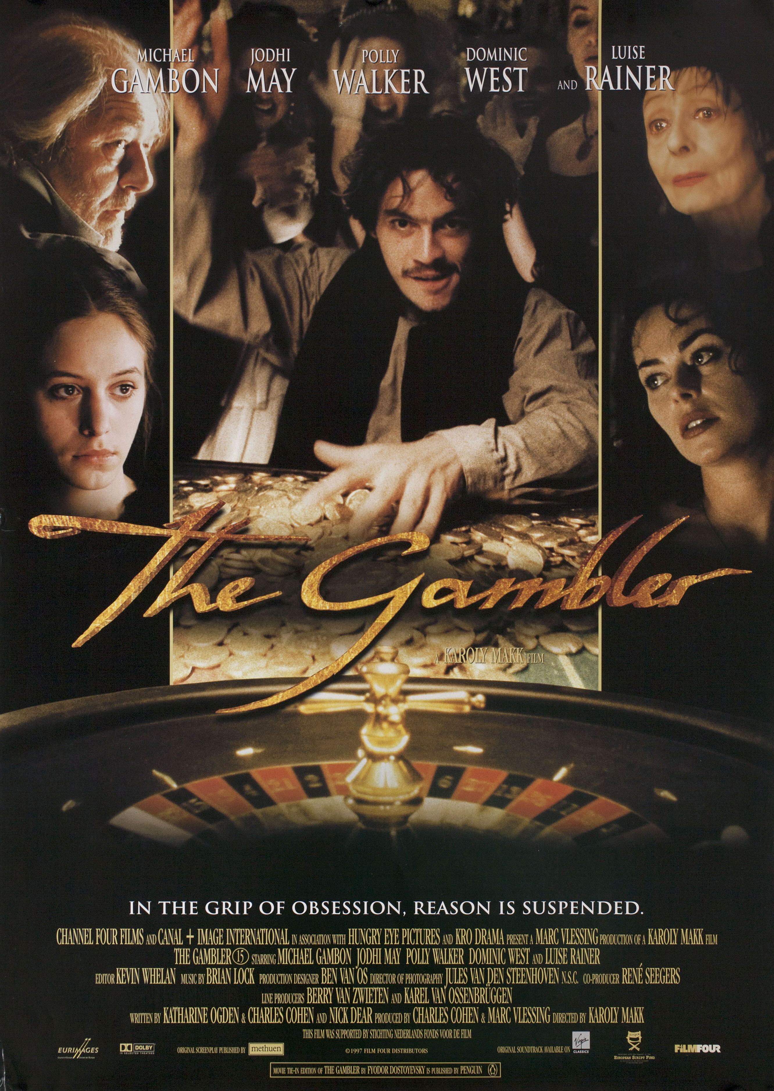 Игрок (The Gambler, 1997), режиссёр Карой Макк, британский постер к фильму, 1997 год
