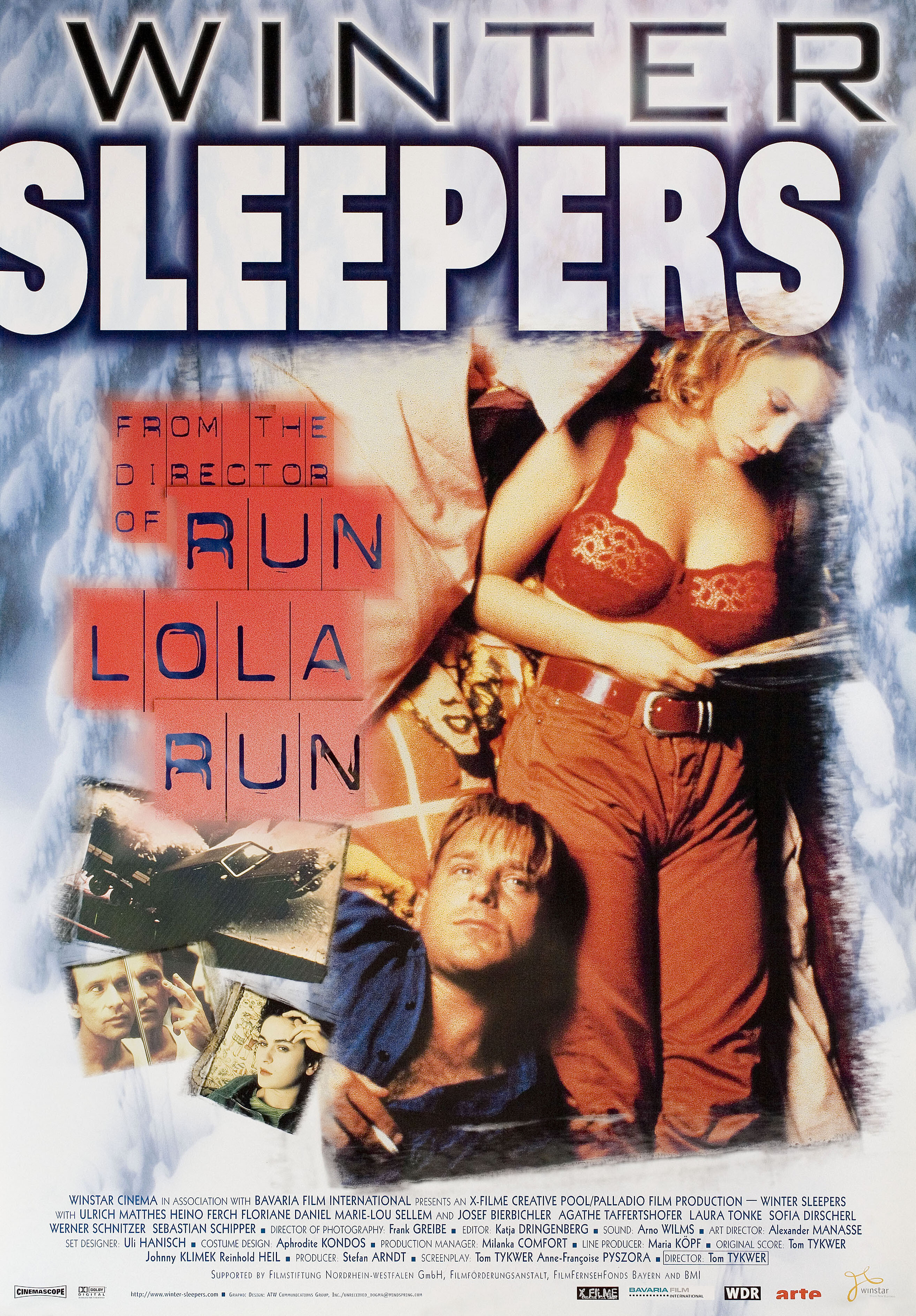 В зимней спячке (Winter Sleepers, 1997), режиссёр Том Тыквер, американский постер к фильму, автор Майкл Леброн, 1997 год