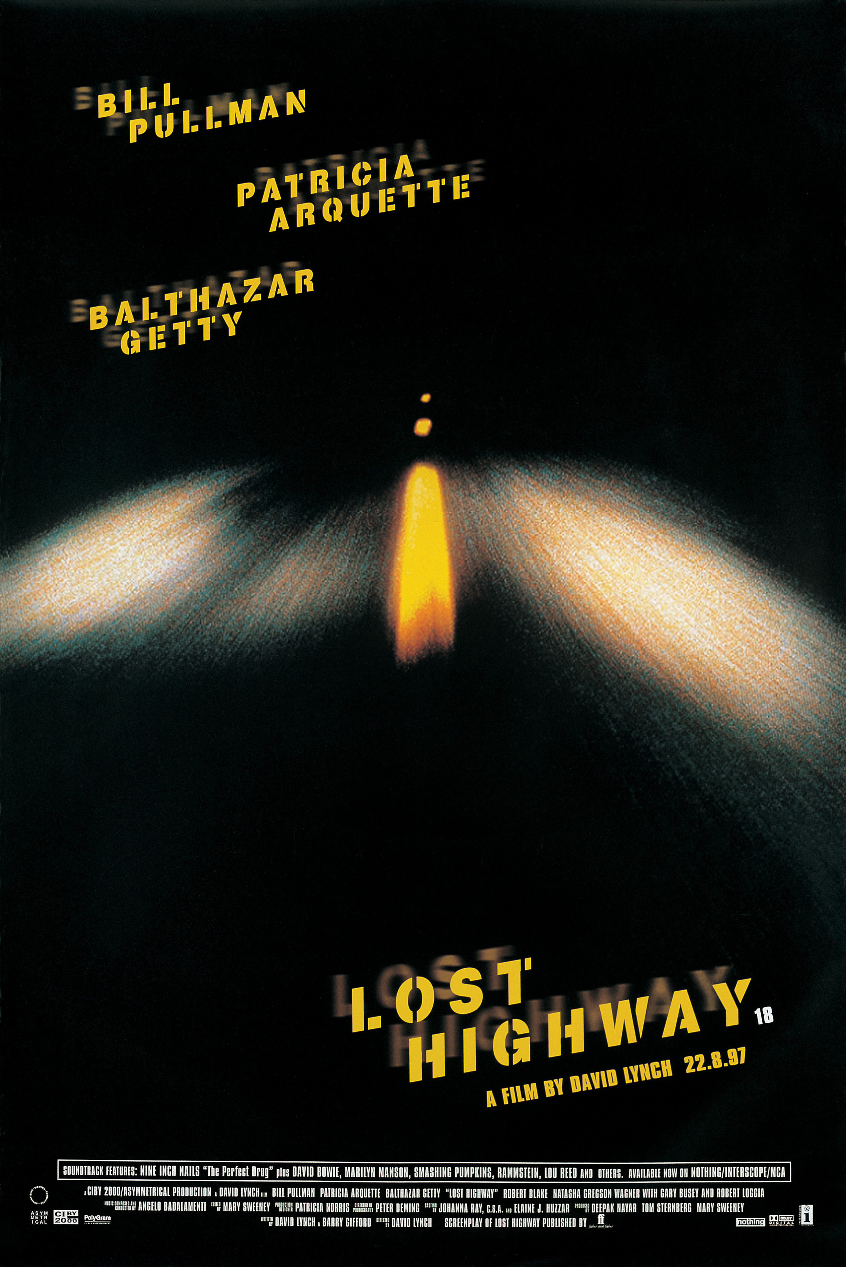 Шоссе в никуда (Lost Highway, 1997), режиссёр Дэвид Линч, британский постер к фильму