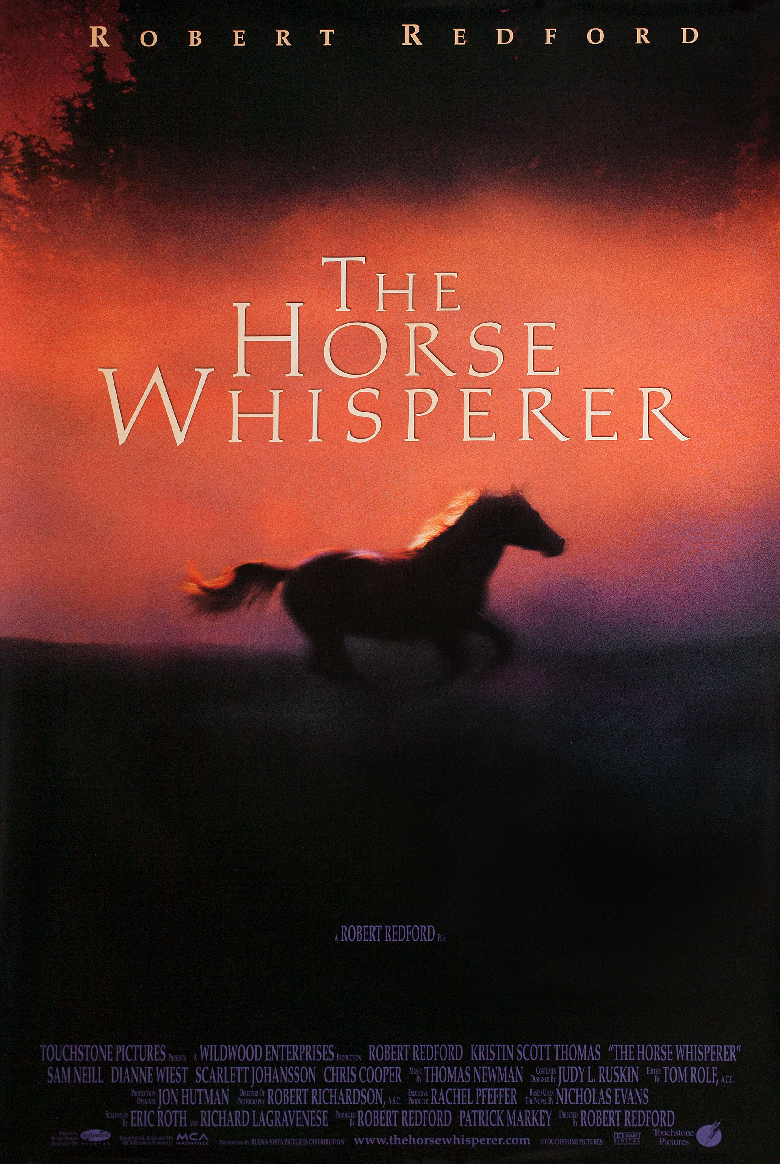 Заклинатель лошадей (The Horse Whisperer, 1998), режиссёр Роберт Редфорд, американский постер к фильму, 1998 год