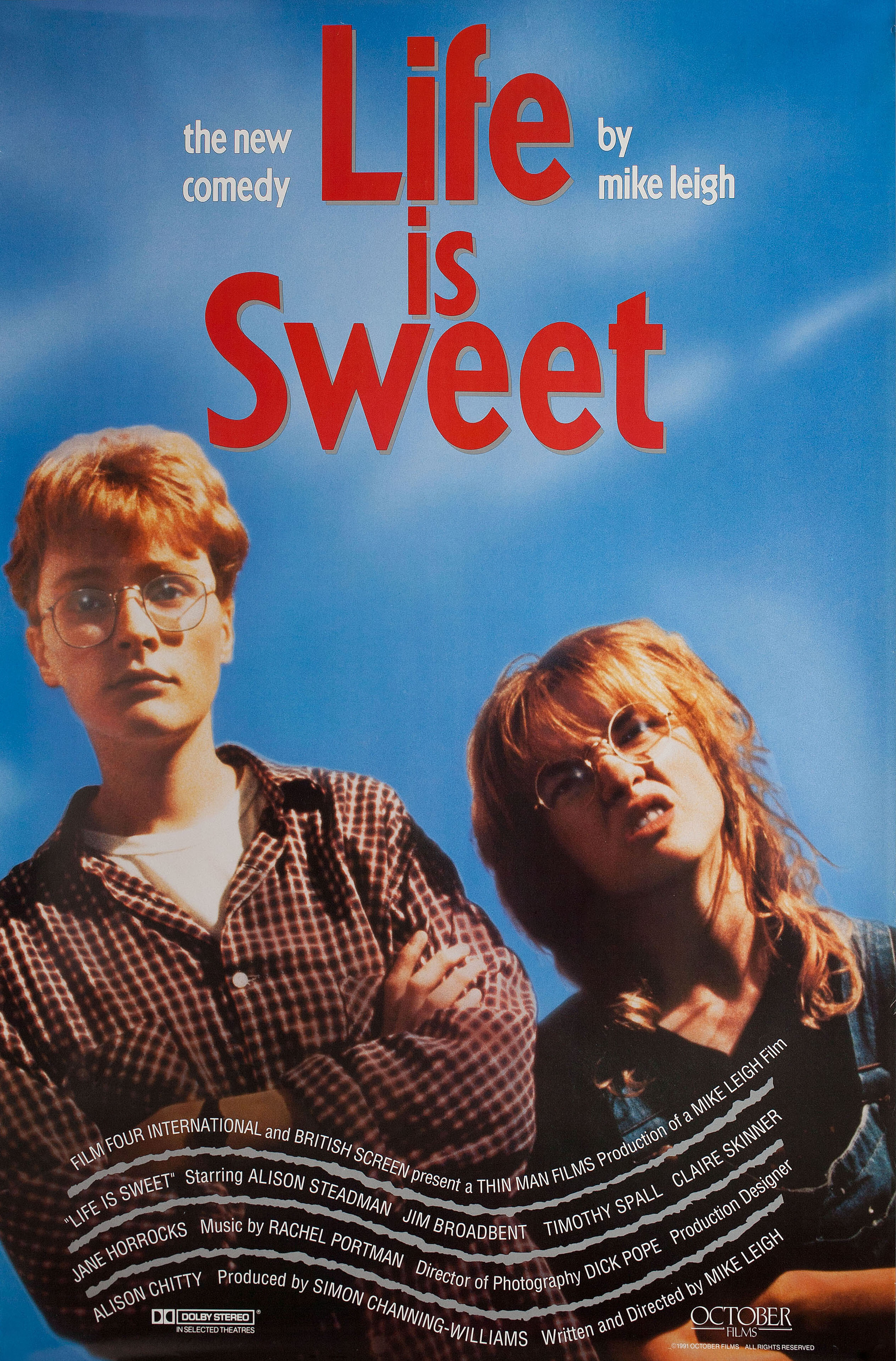 Сладости жизни (Life Is Sweet, 1990), режиссёр Майк Ли, американский постер к фильму, 1990 год