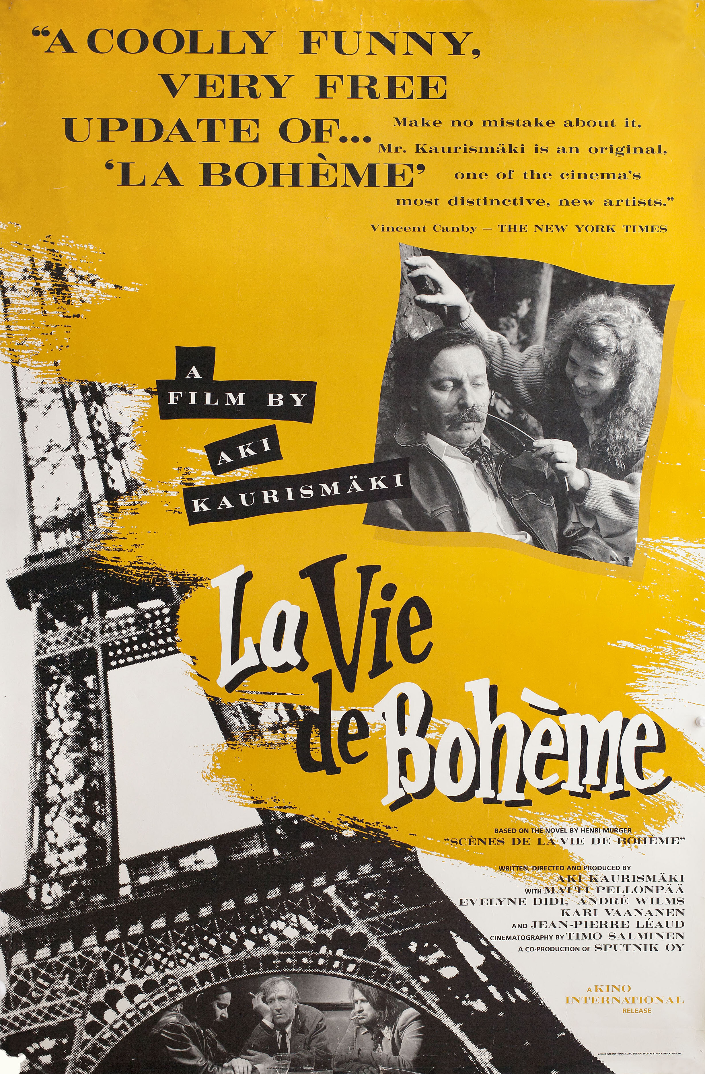 Жизнь Богемы (La Vie de Boheme, 1992), режиссёр Аки Каурисмяки, американский постер к фильму, 1992 год