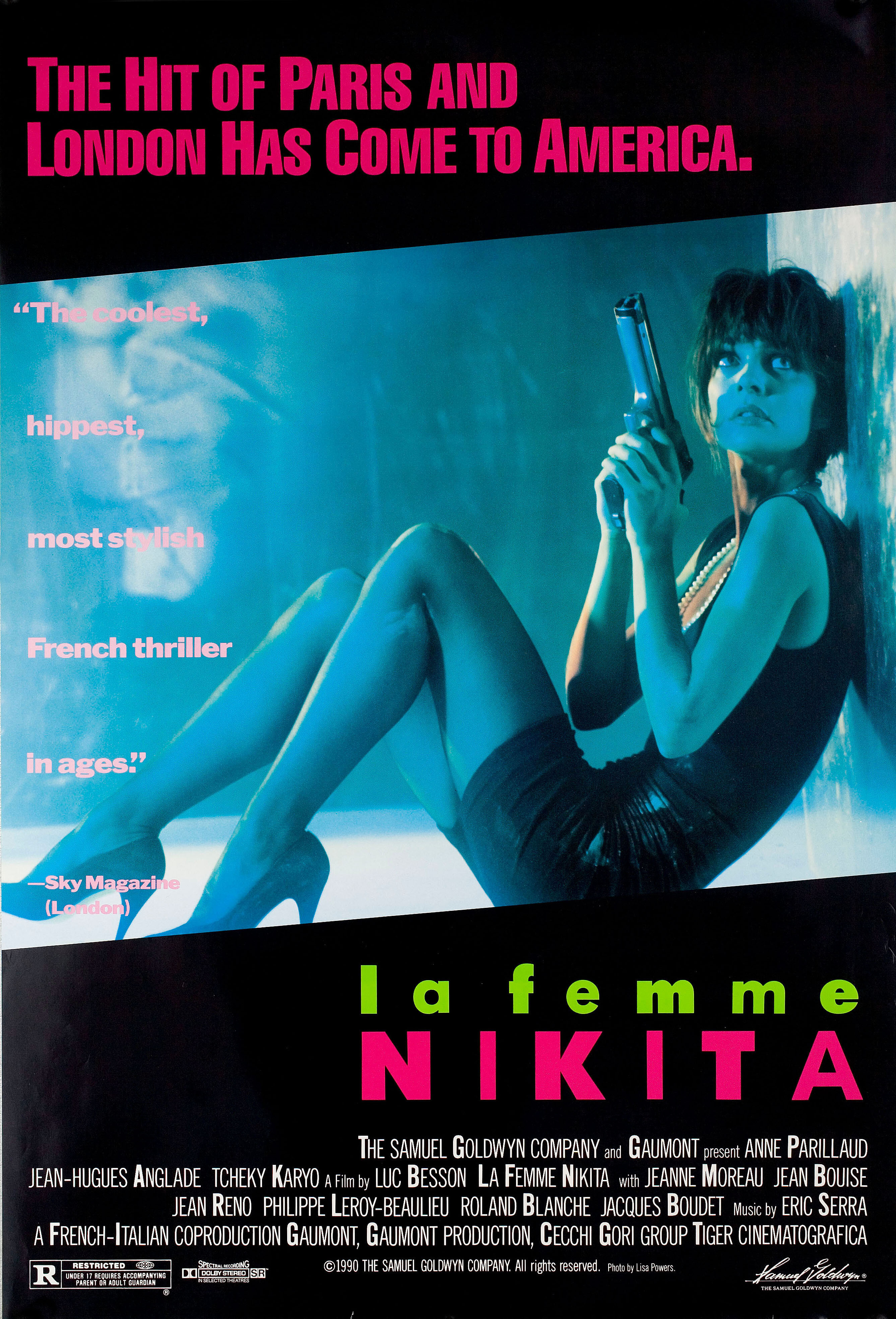 Никита (La Femme Nikita, 1990), режиссёр Люк Бессон, американский постер к фильму, 1990 год