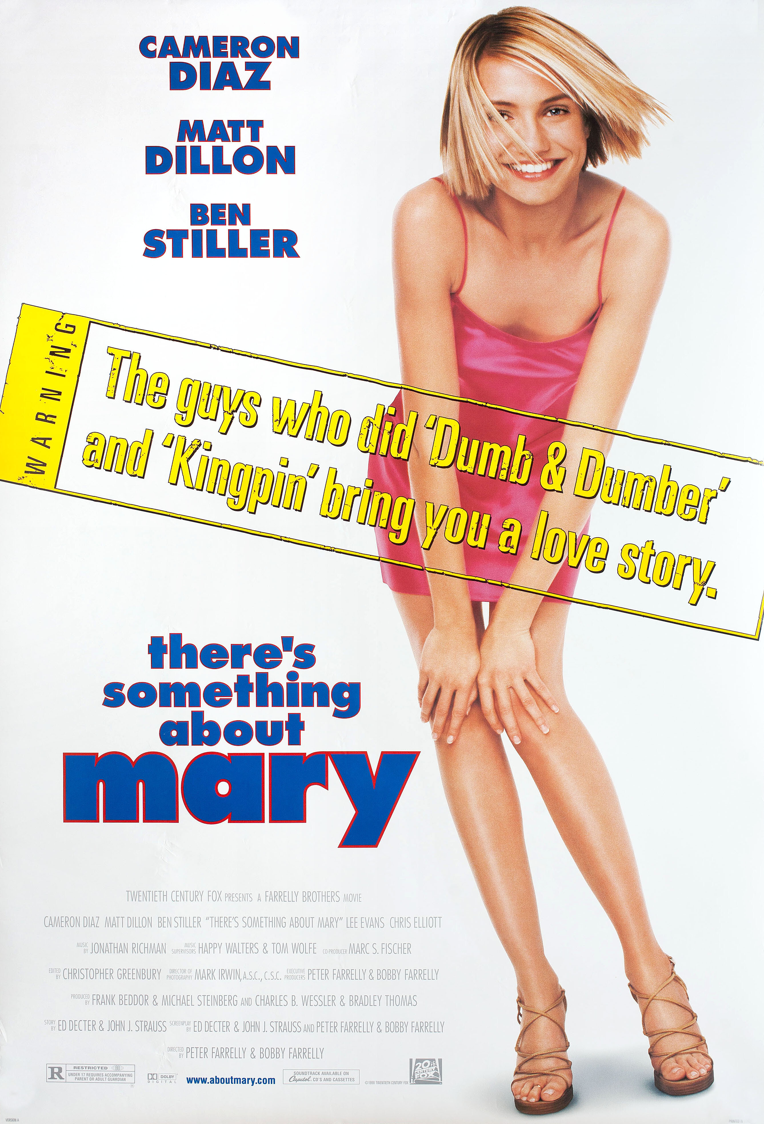 Все без ума от Мэри (Theres Something About Mary, 1998), режиссёр Бобби Фаррелли, американский постер к фильму, 1998 год