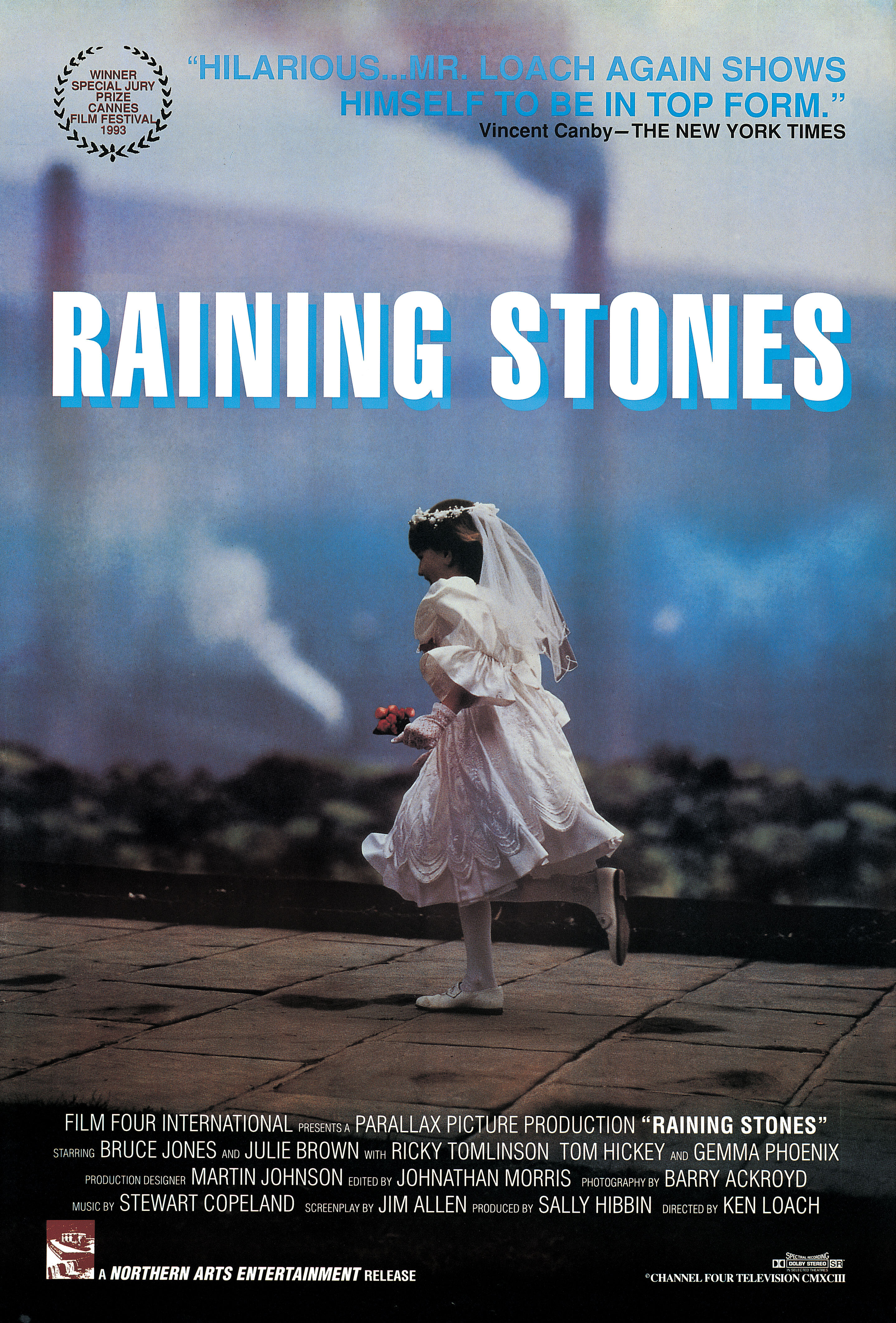 Град камней (Raining Stones, 1993), режиссёр Кен Лоуч, американский постер к фильму, 1993 год