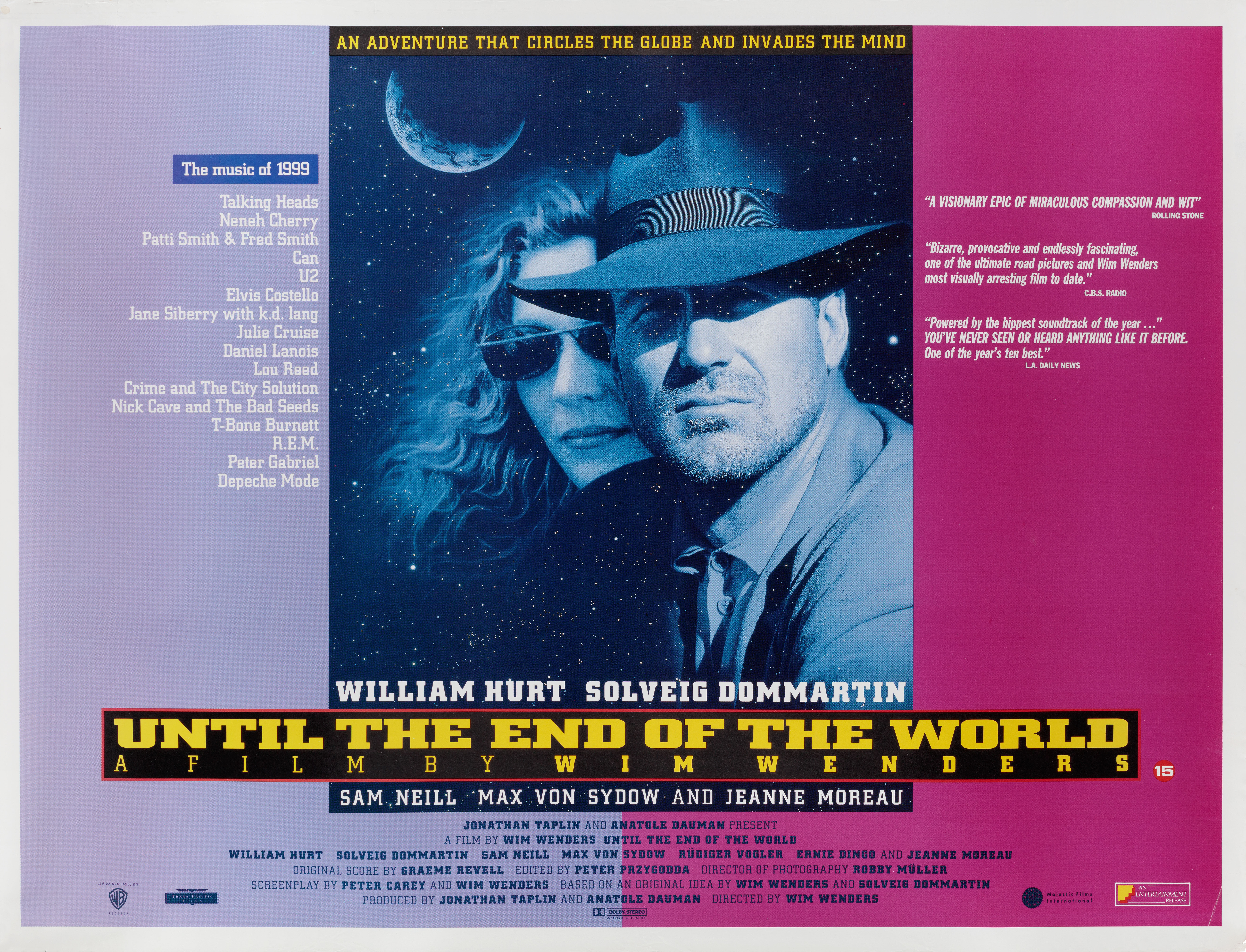 Когда наступит конец света (Until the End of the World, 1991), режиссёр Вим Вендерс, британский постер к фильму, 1991 год