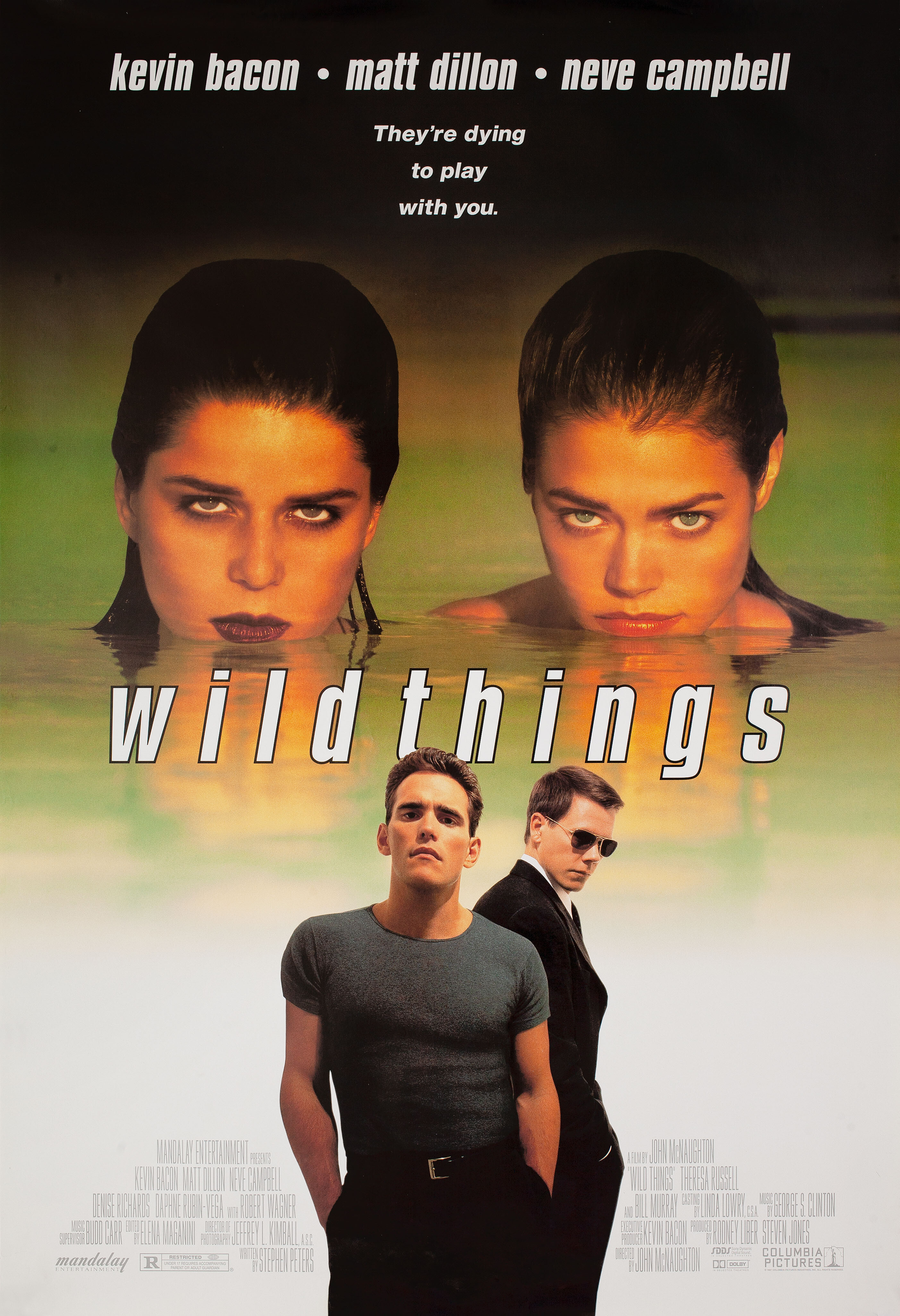 Дикость (Wild Things, 1998), режиссёр Джон МакНотон, американский постер к фильму, 1998 год
