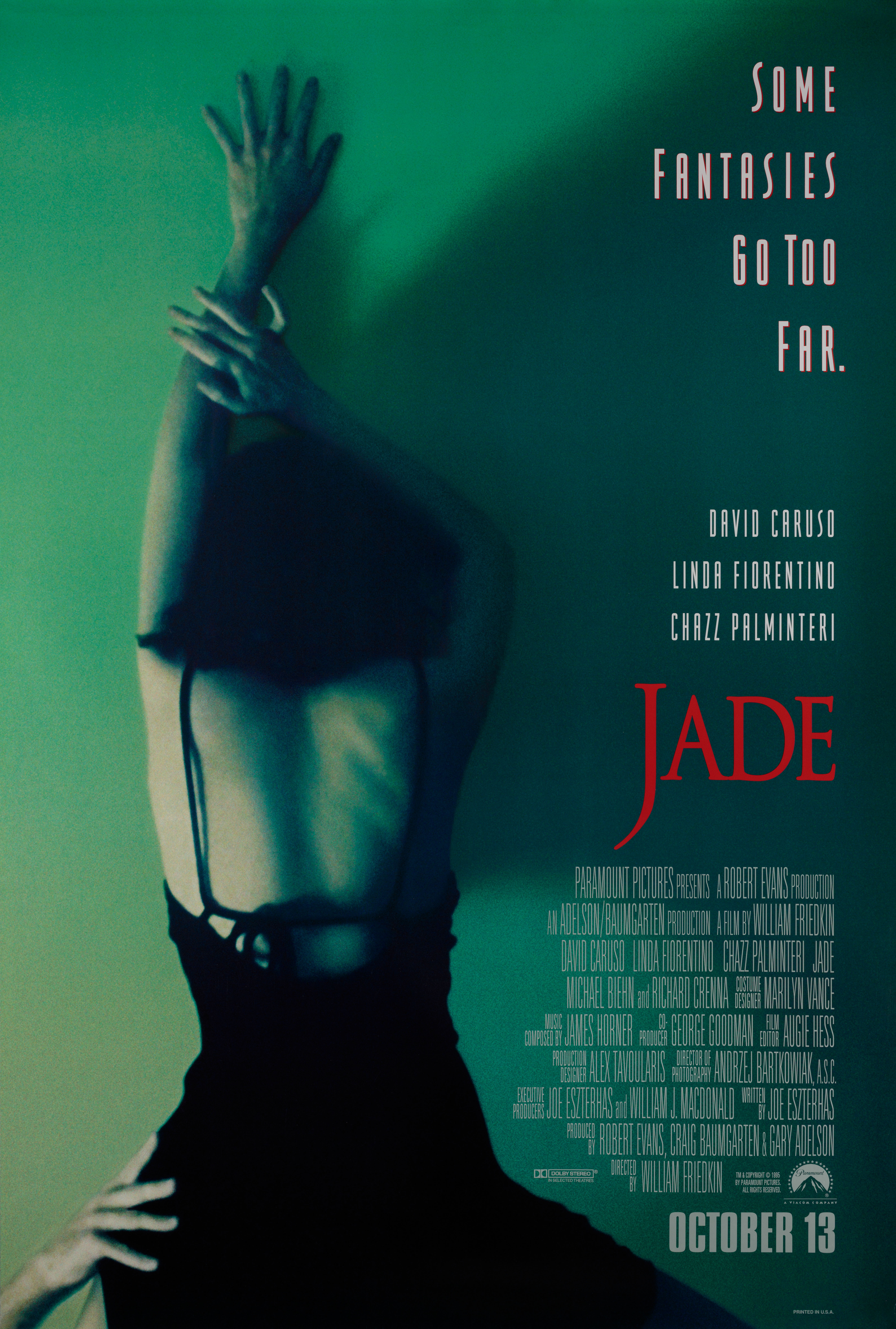 Шлюха (Jade, 1995), режиссёр Уильям Фридкин, американский постер к фильму, 1995 год