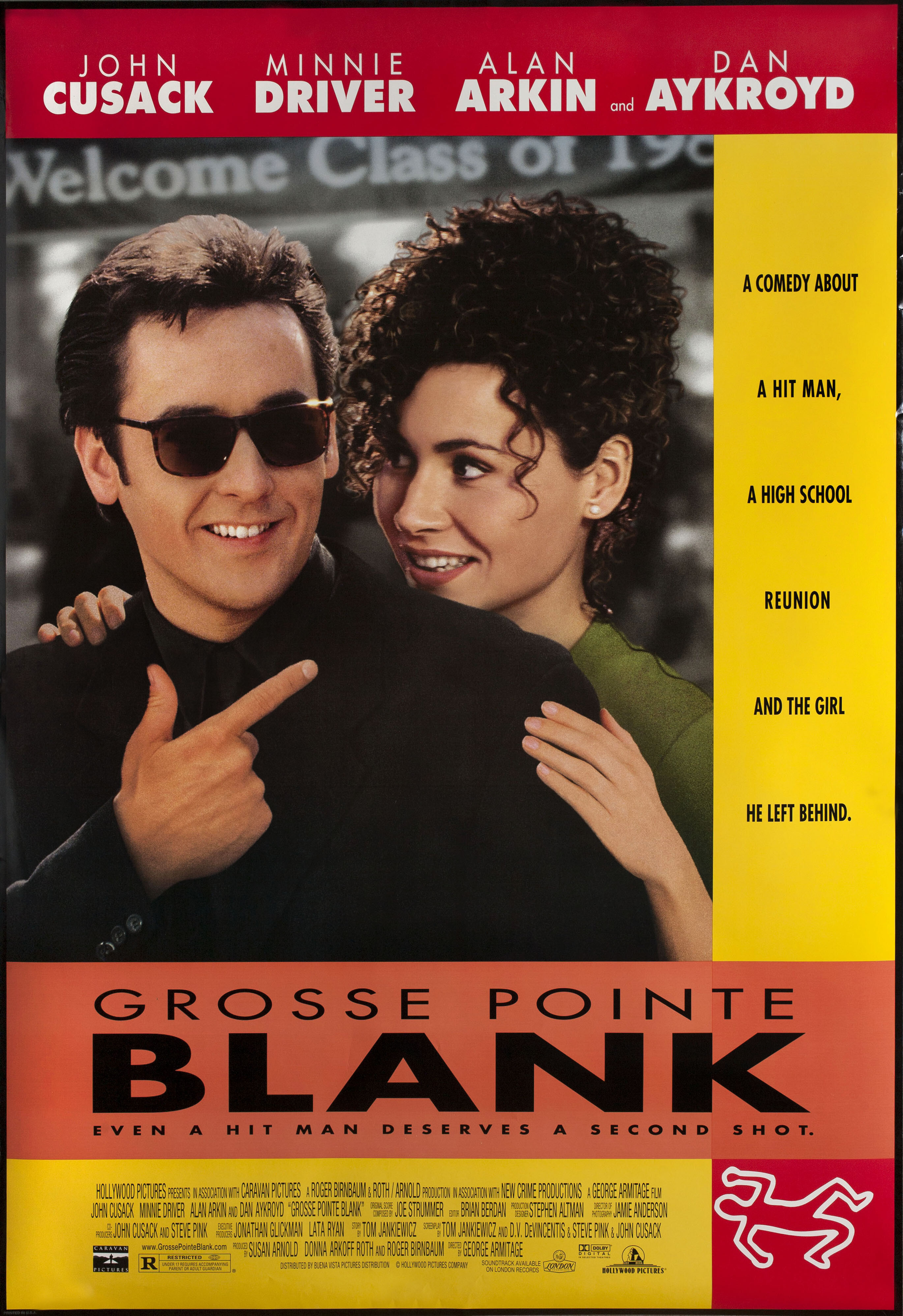 Убийство в Гросс-Пойнте (Grosse Pointe Blank, 1997), режиссёр Джордж Армитедж, американский постер к фильму, 1997 год