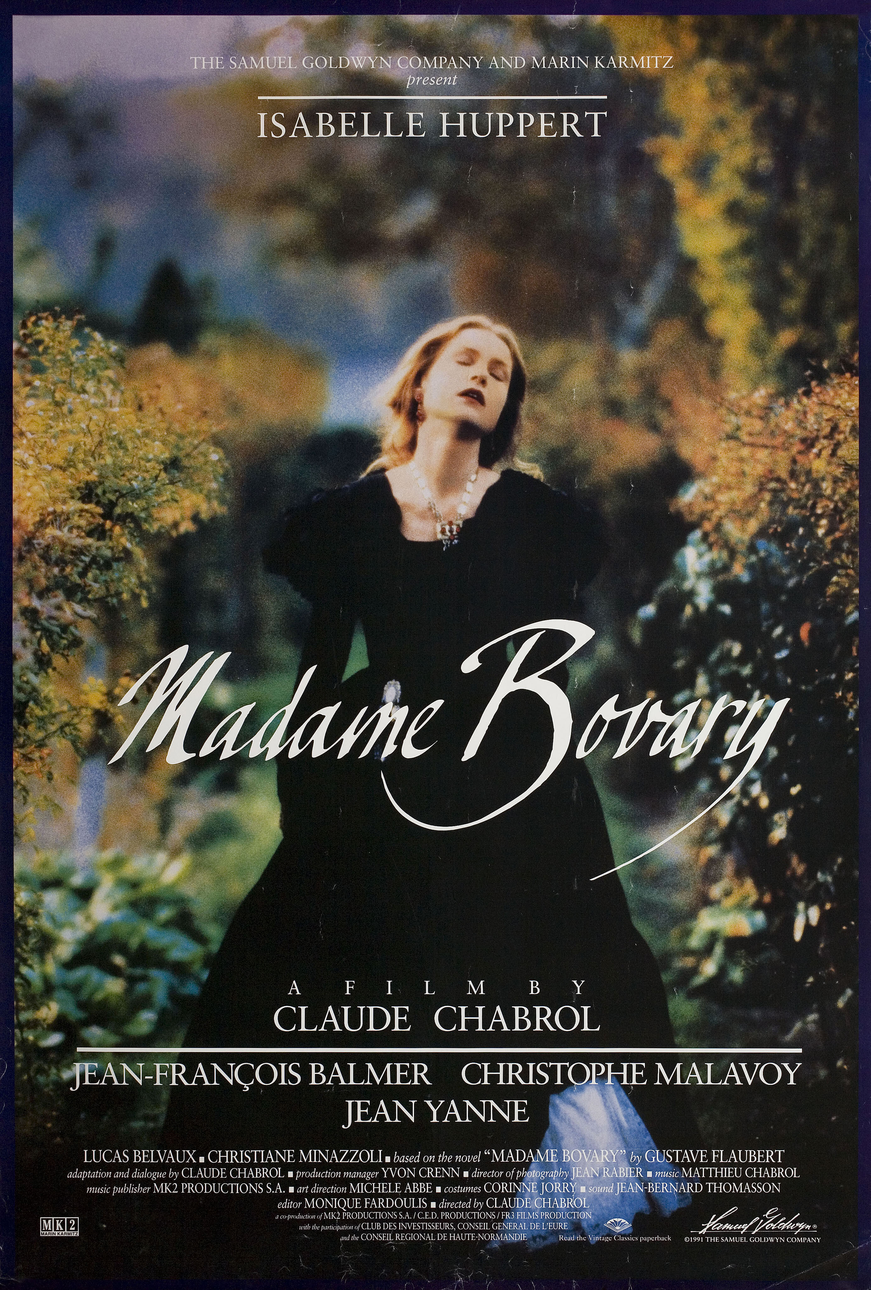 Мадам Бовари (Madame Bovary, 1991), режиссёр Клод Шаброль, американский постер к фильму, 1991 год