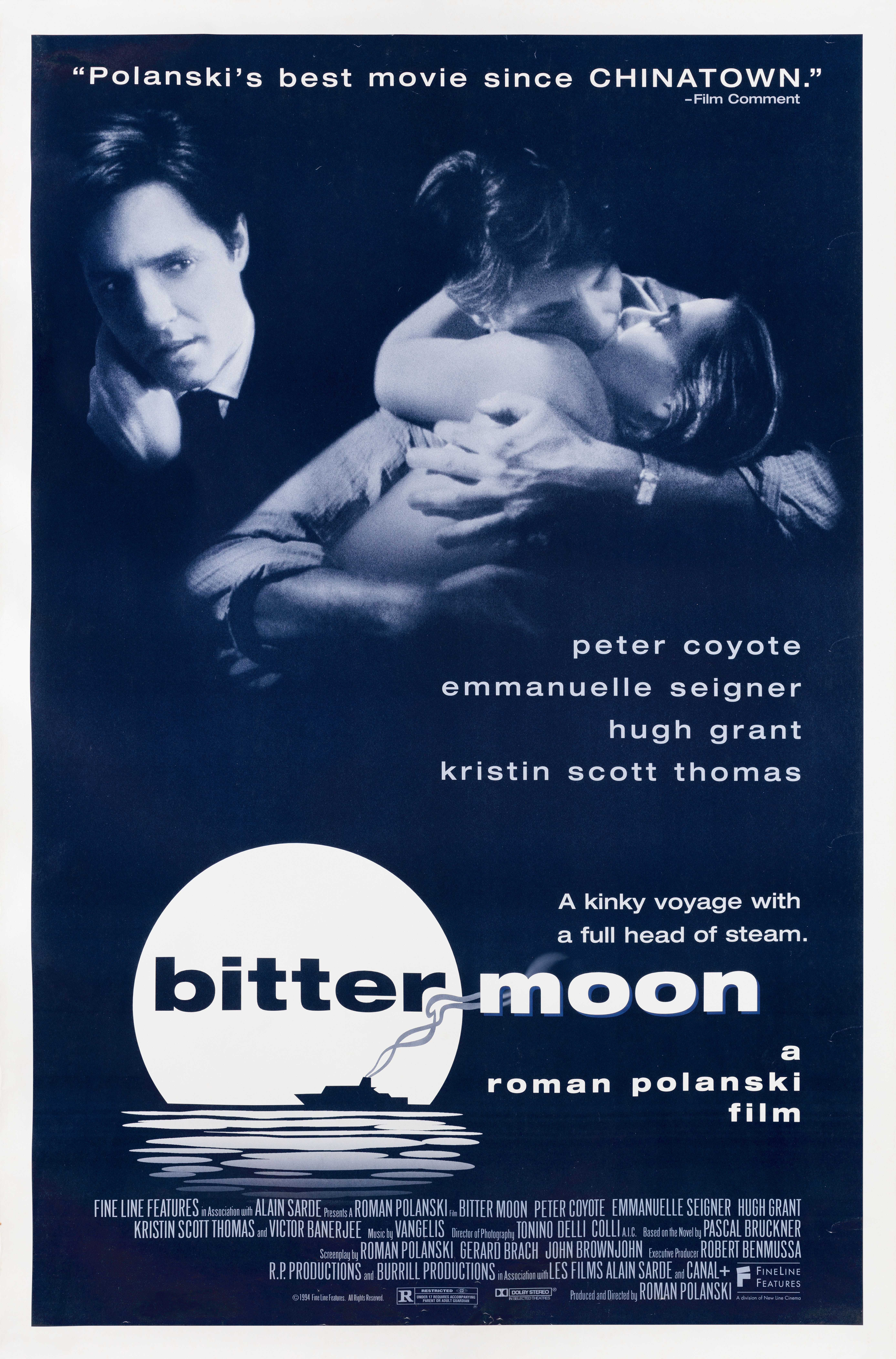 Горькая луна (Bitter Moon, 1992), режиссёр Роман Полански, американский постер к фильму, 1994 год