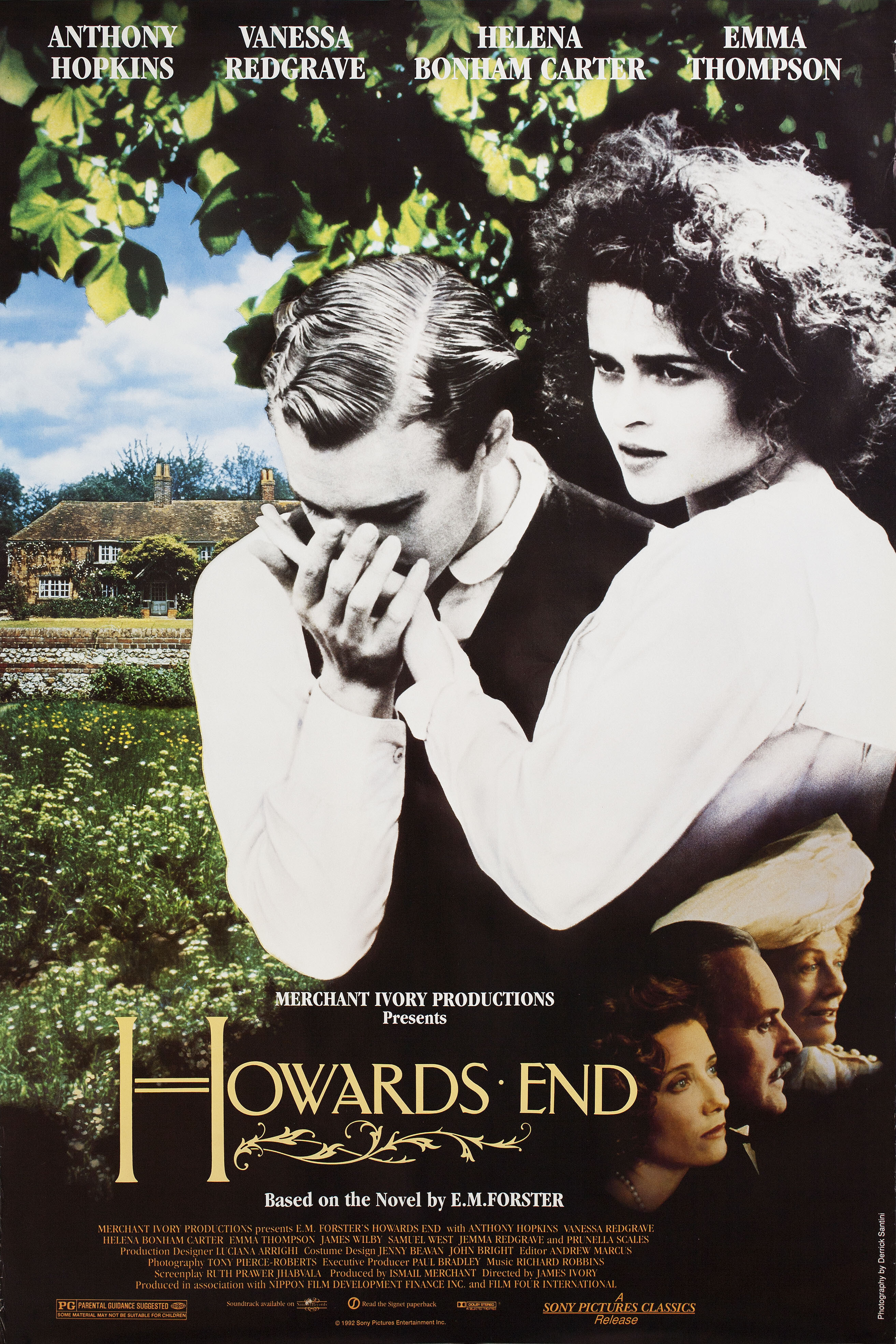 Говардс-Энд (Howards End, 1992), режиссёр Джеймс Айвори, американский постер к фильму, 1992 год
