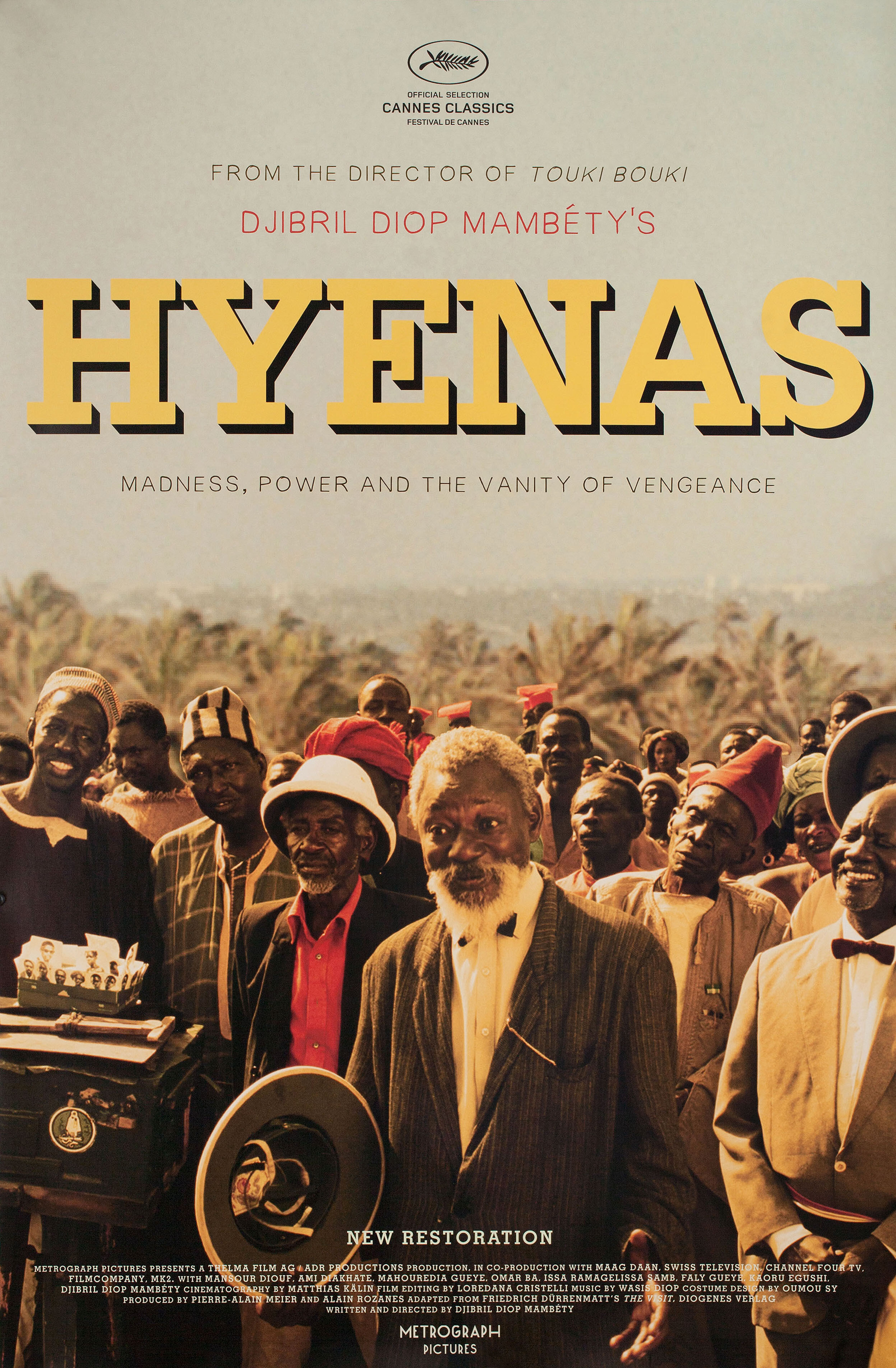 Гиены (Hyenas, 1992), режиссёр Джибриль Диоп Мамбети, американский постер к фильму, 2019 год