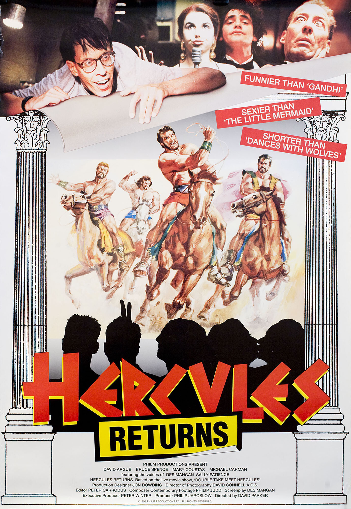 Геркулес возвращается (Hercules Returns, 1993), режиссёр Дэвид Паркер, американский постер к фильму, 1993 год