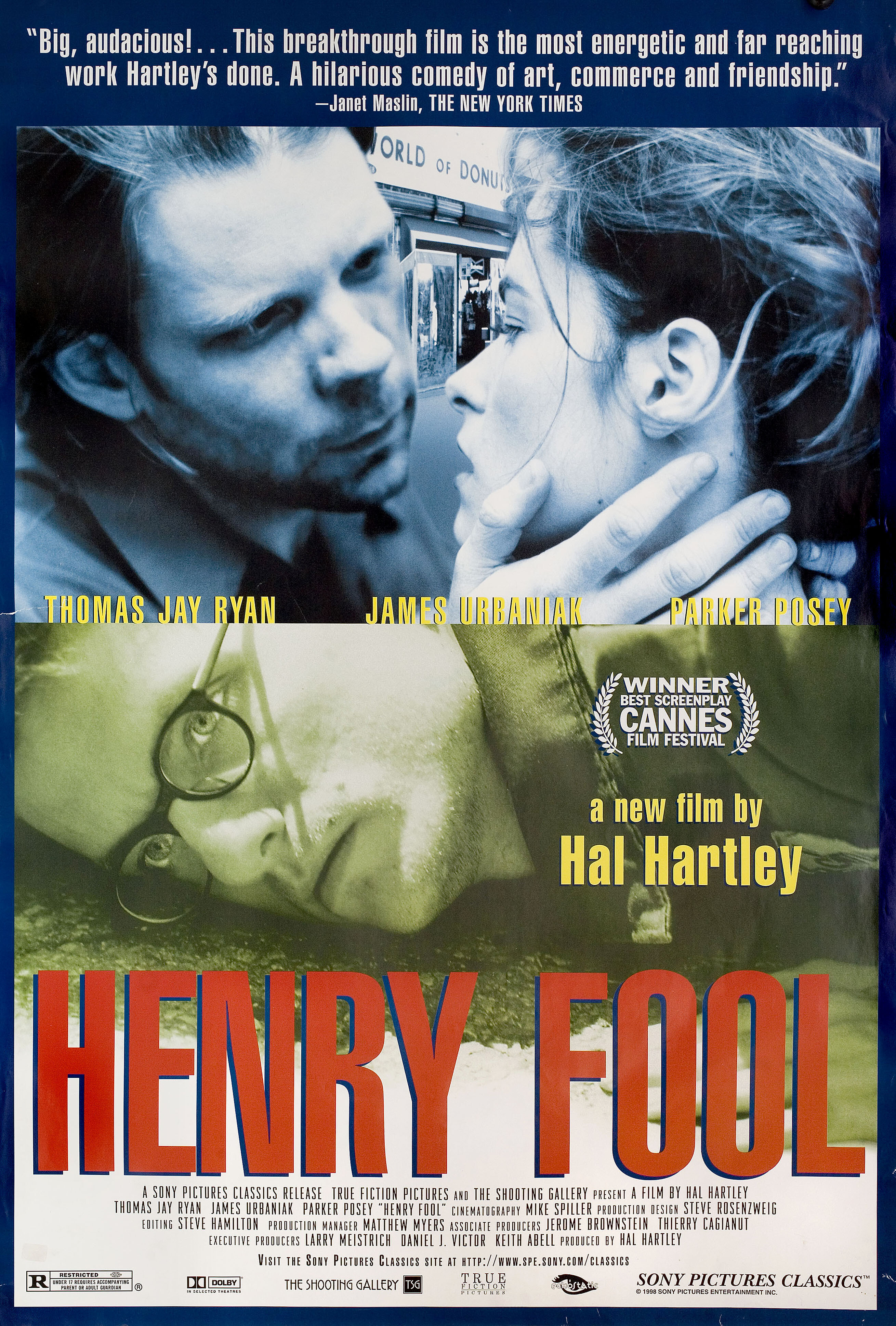 Генри Фул (Henry Fool, 1997), режиссёр Хэл Хартли, американский постер к фильму, 1998 год