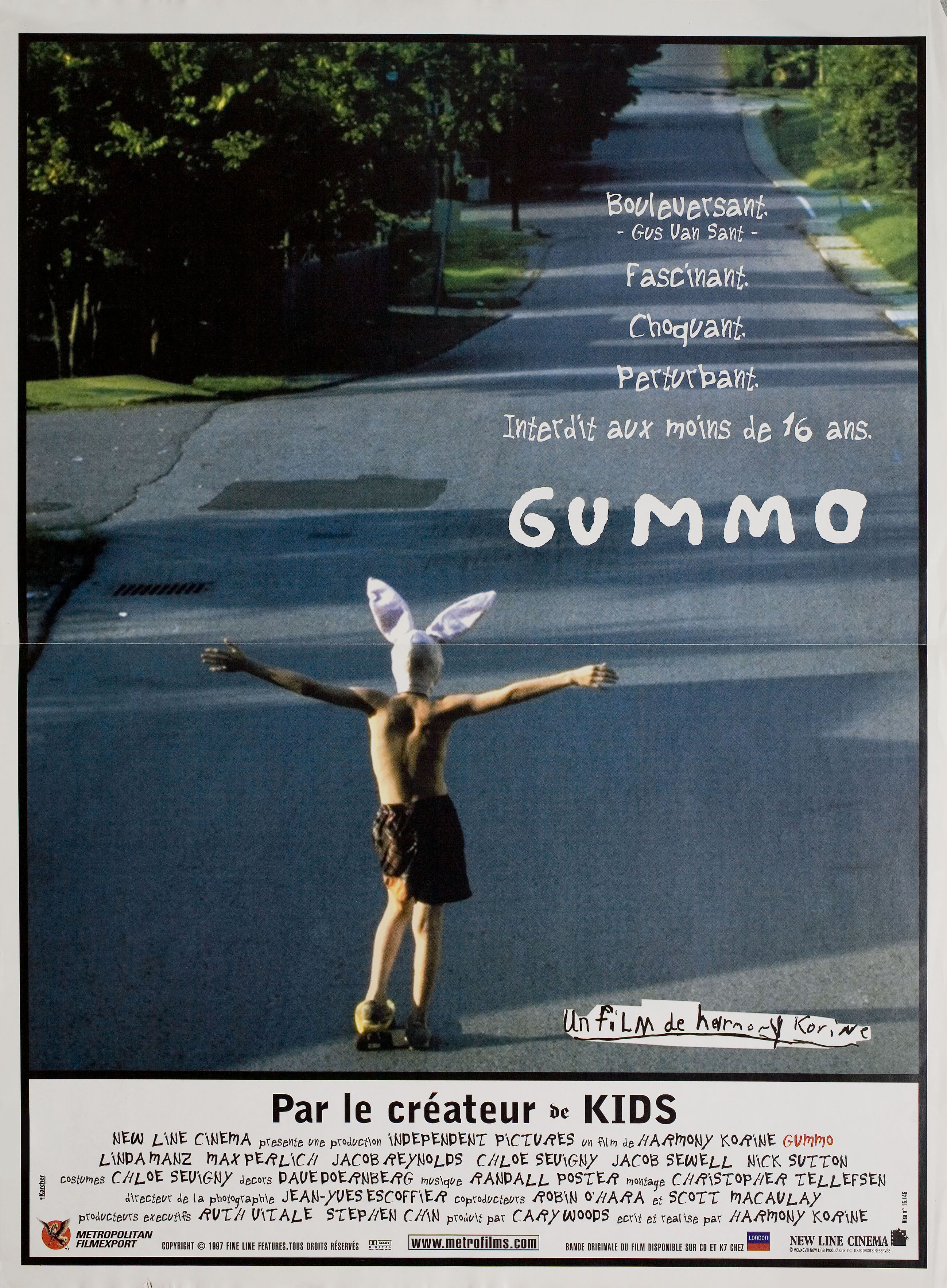 Гуммо (Gummo, 1997), режиссёр Хармони Корин, французский постер к фильму, 1997 год_1